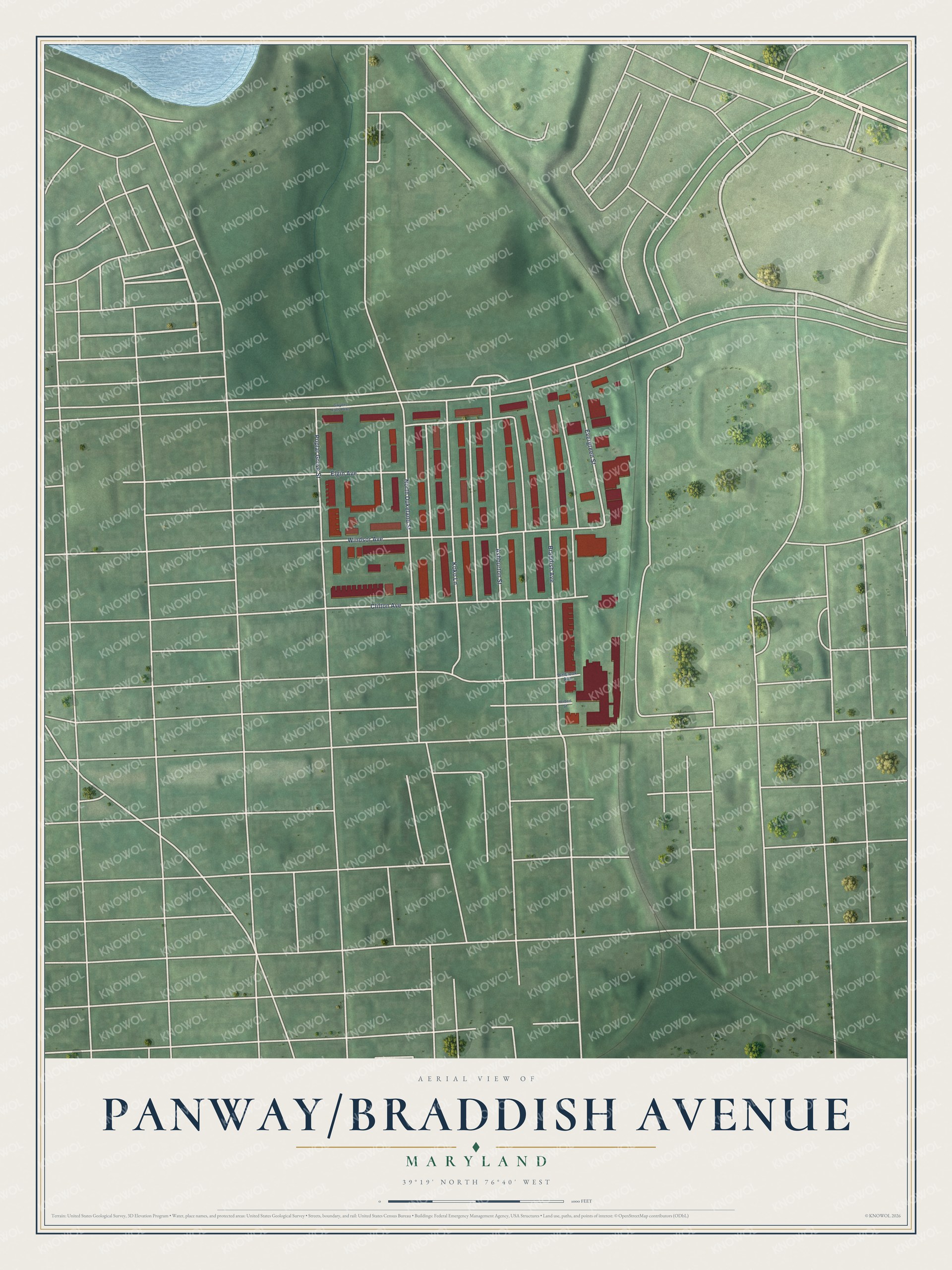 Watermarked full-map preview of Panway/Braddish Avenue, Maryland