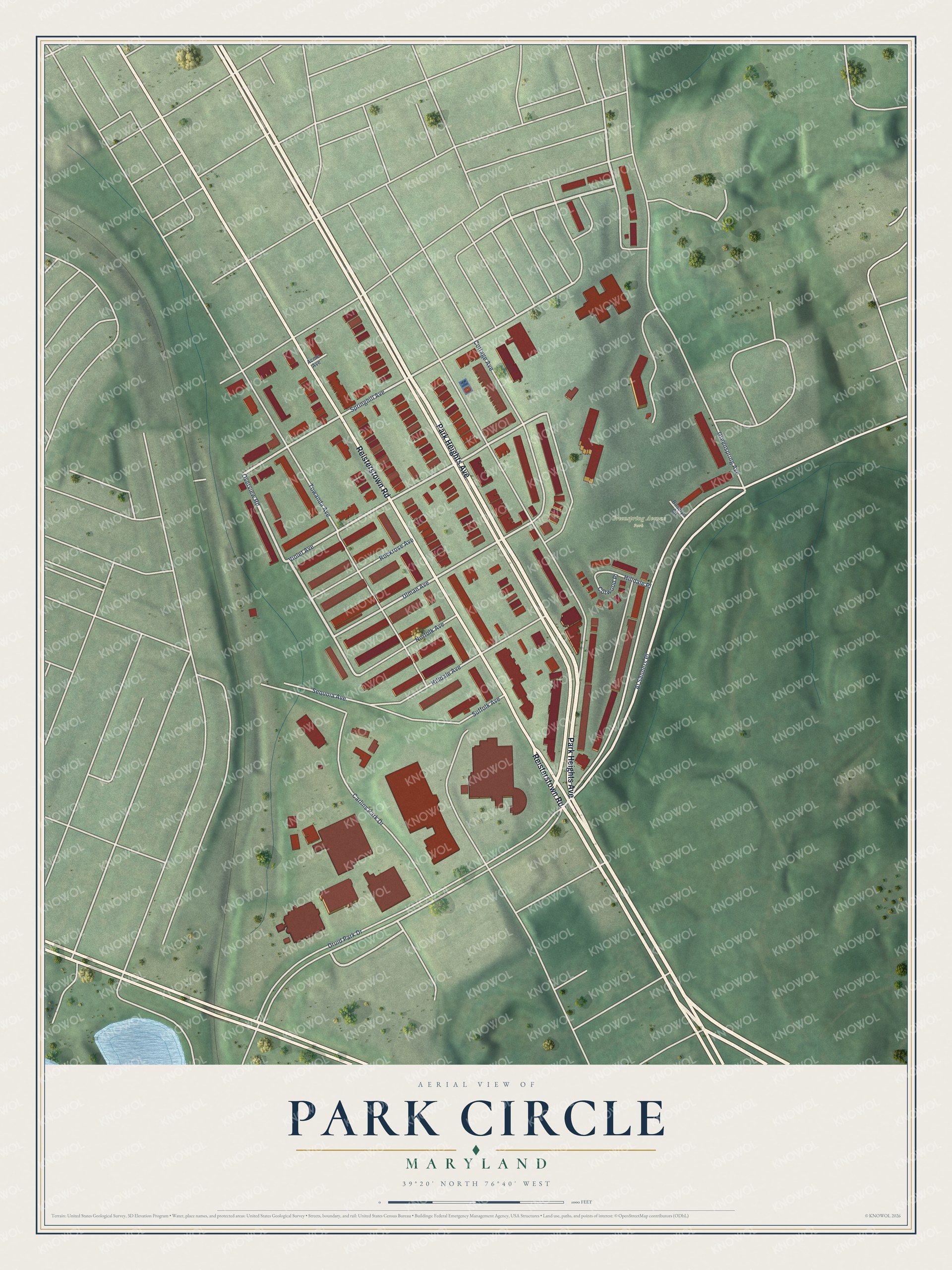 Watermarked full-map preview of Park Circle, Maryland