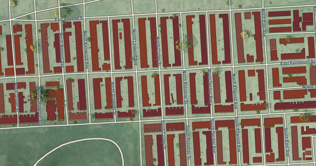 Map of Patterson Park Neighborhood, Baltimore, Maryland in 2026