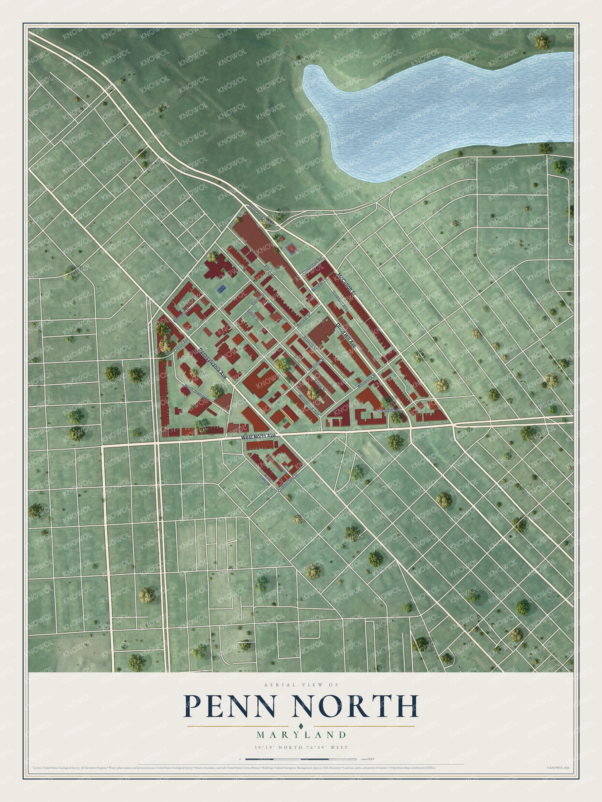 Watermarked full-map preview of Penn North, Maryland