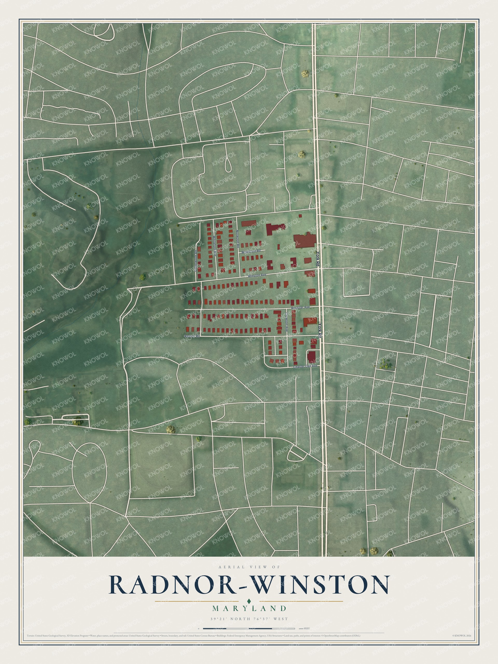 Watermarked full-map preview of Radnor-Winston, Maryland