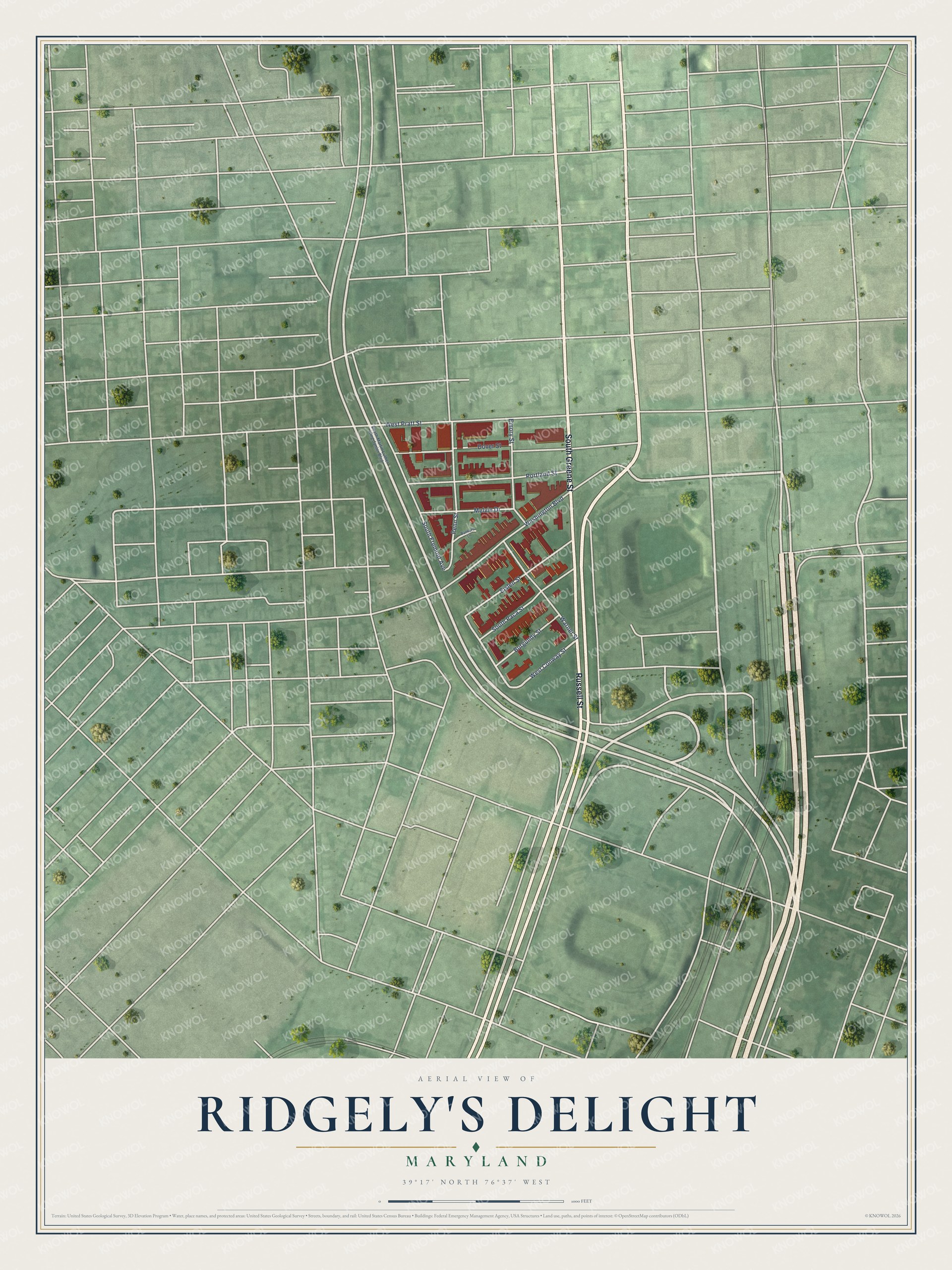 Watermarked full-map preview of Ridgely's Delight, Maryland