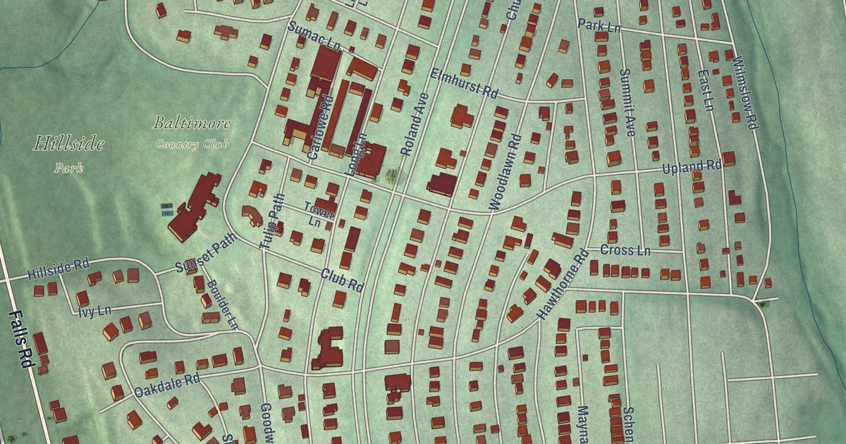 Map of Roland Park, Baltimore, Maryland in 2026