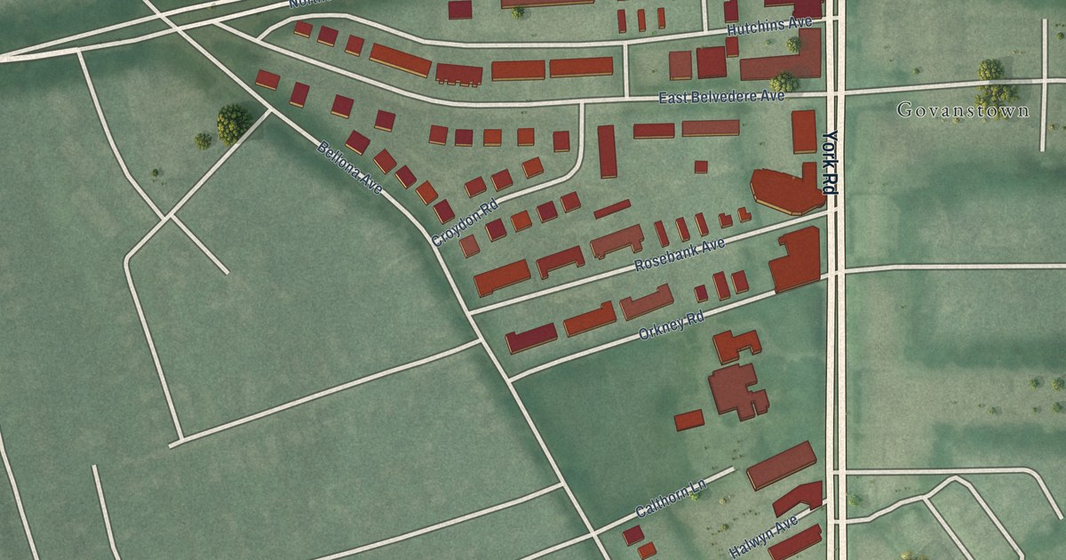 Map of Rosebank, Baltimore, Maryland in 2026