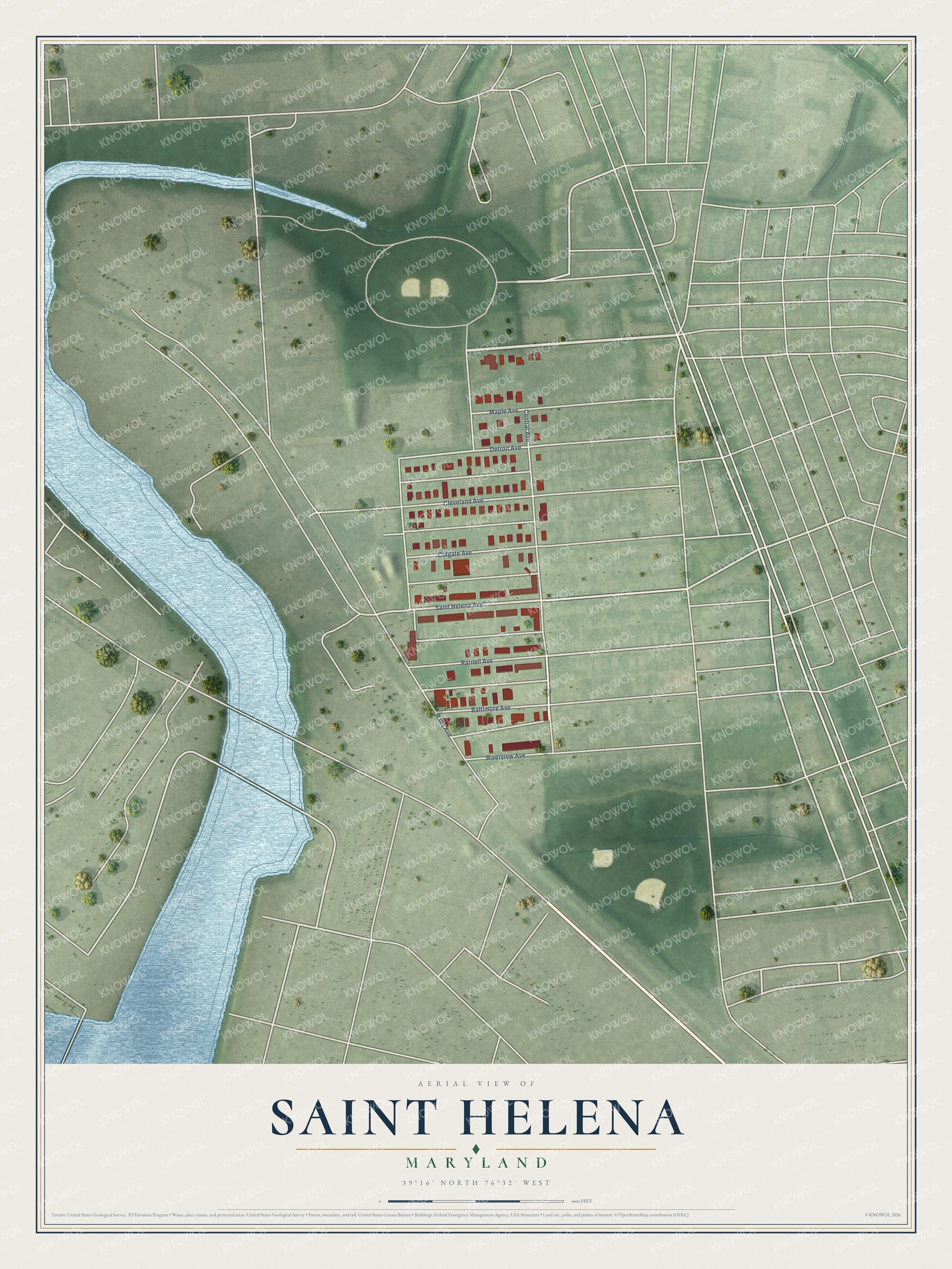 Watermarked full-map preview of Saint Helena, Maryland