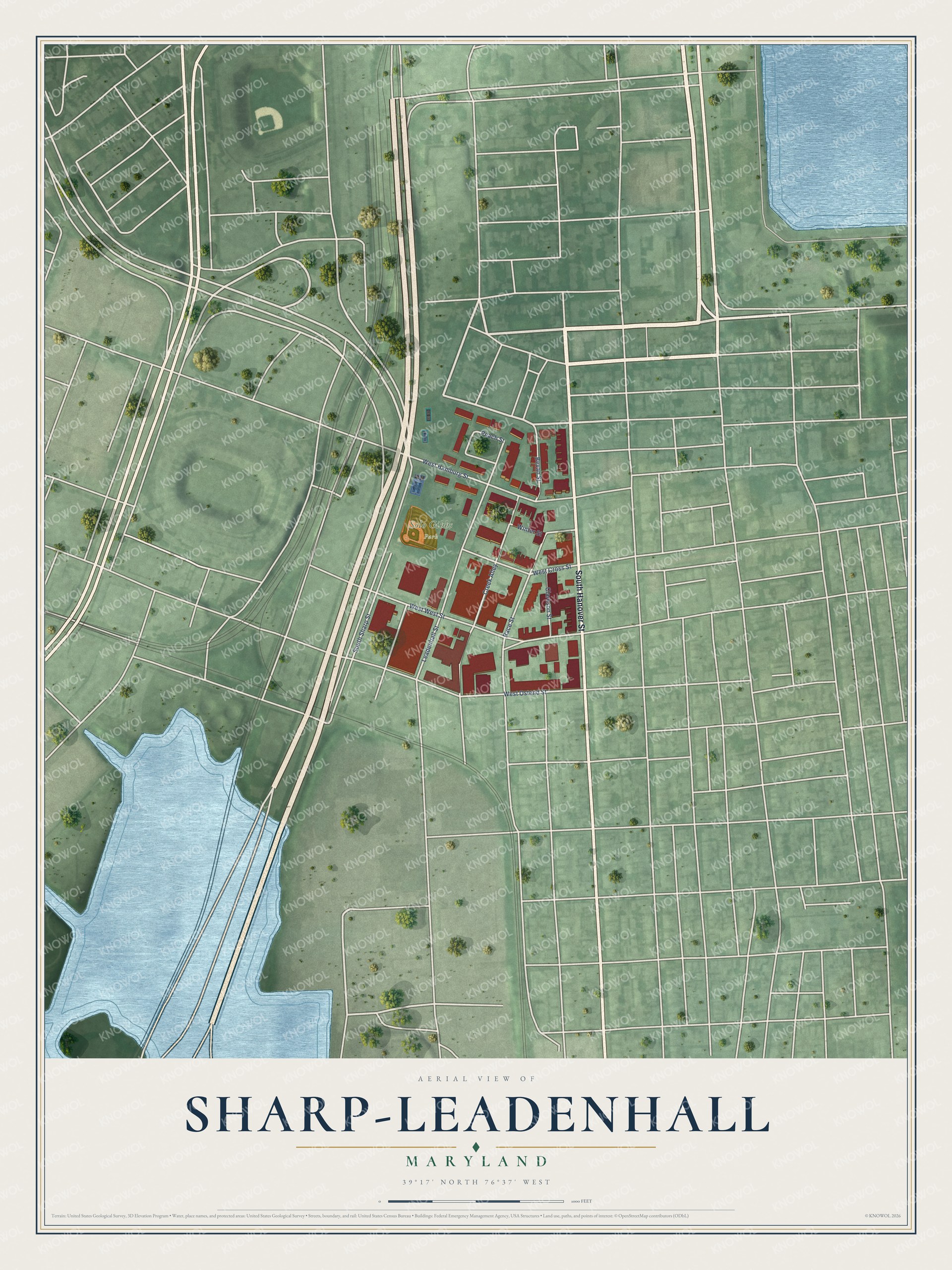 Watermarked full-map preview of Sharp-Leadenhall, Maryland