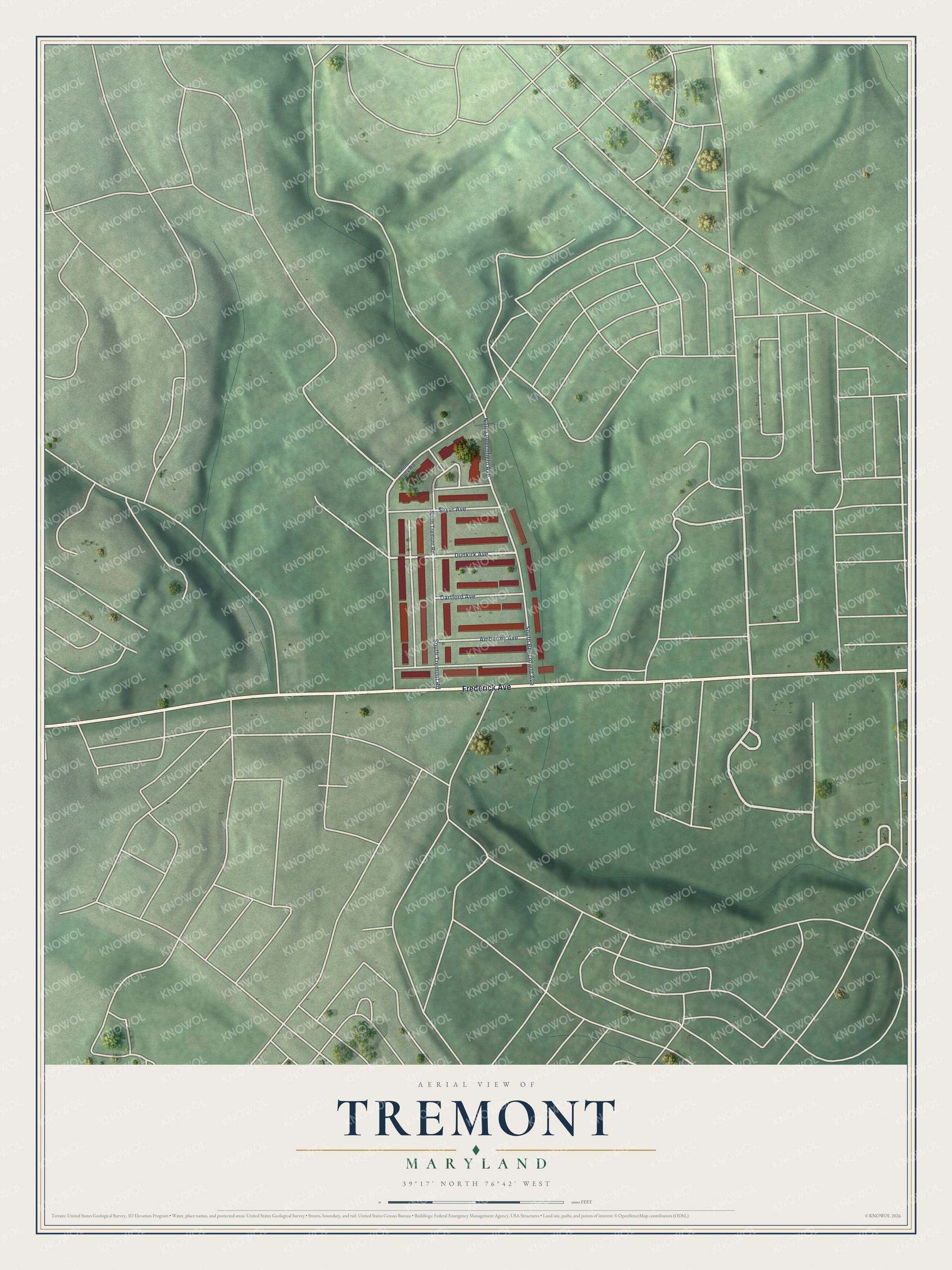 Watermarked full-map preview of Tremont, Maryland
