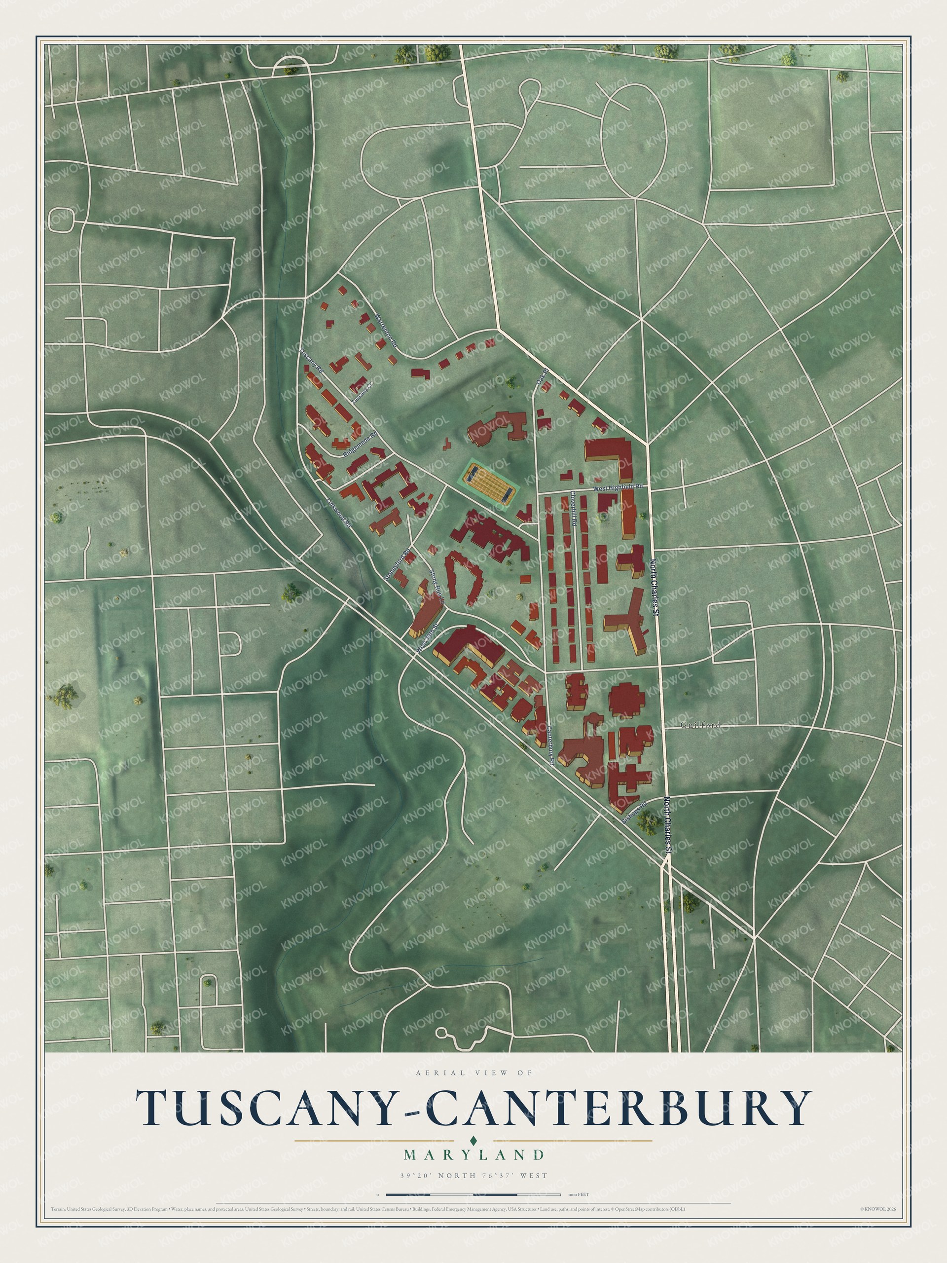Watermarked full-map preview of Tuscany-Canterbury, Maryland