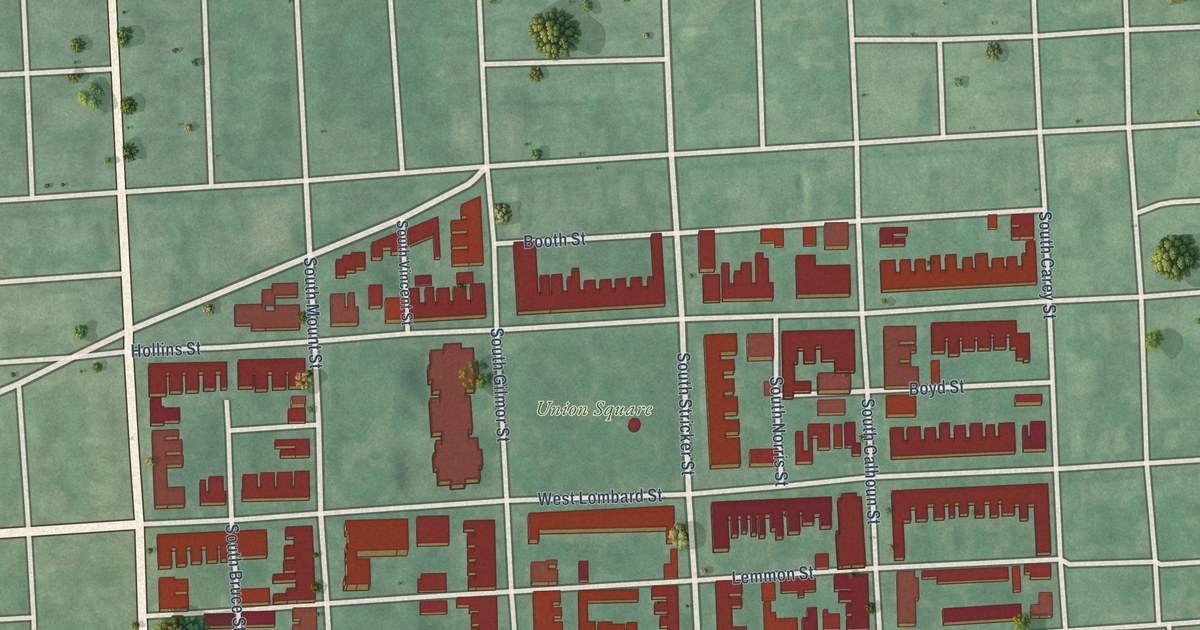 Map of Union Square, Baltimore, Maryland in 2026