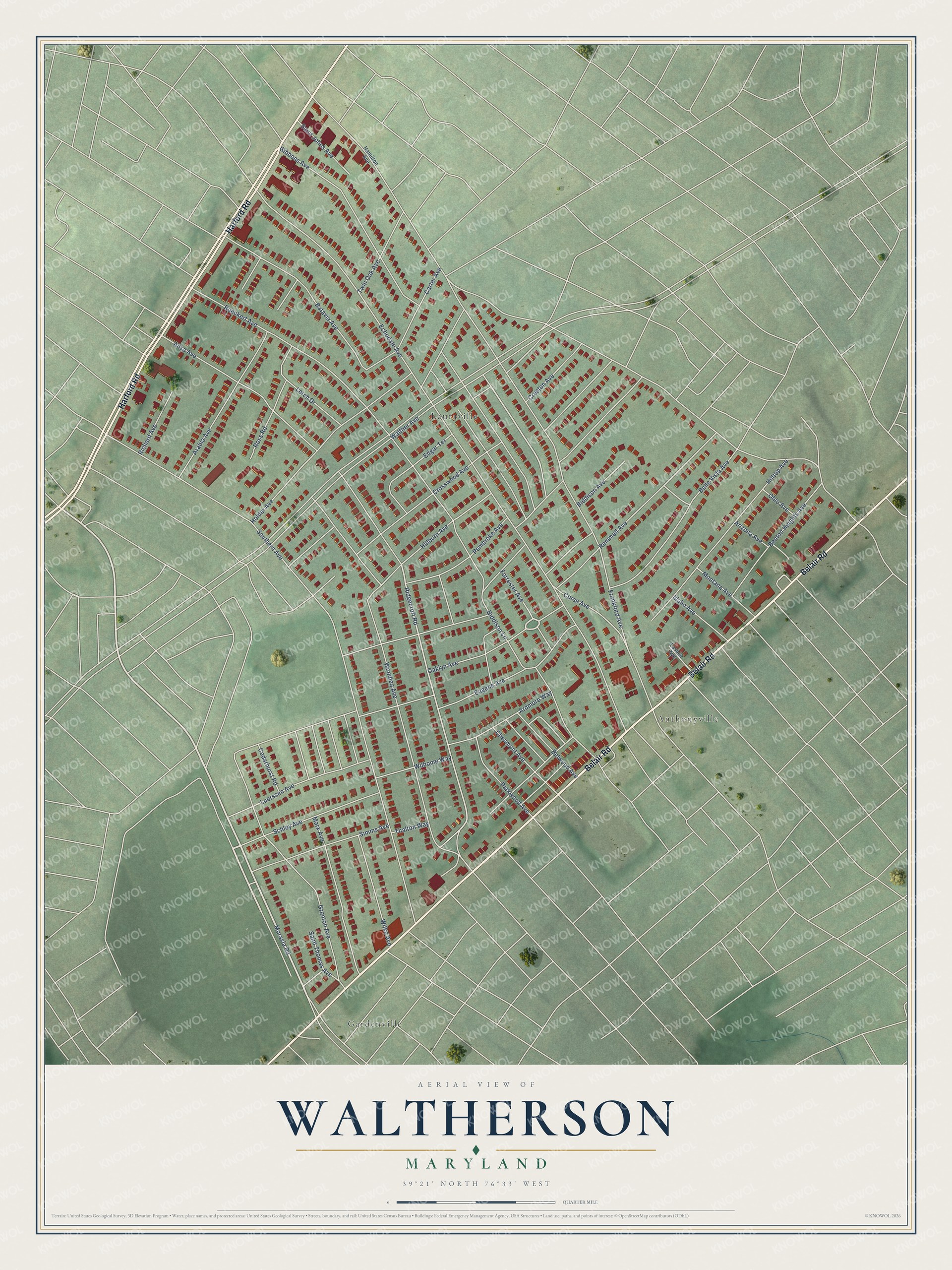 Watermarked full-map preview of Waltherson, Maryland