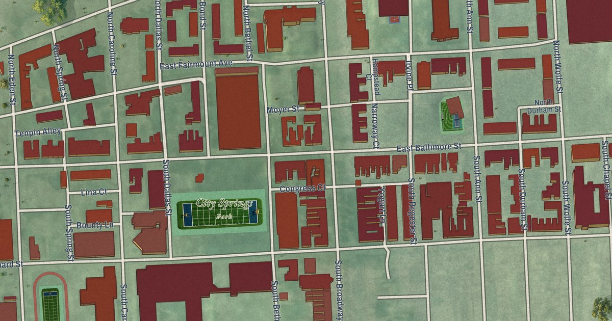Map of Washington Hill, Baltimore, Maryland in 2026