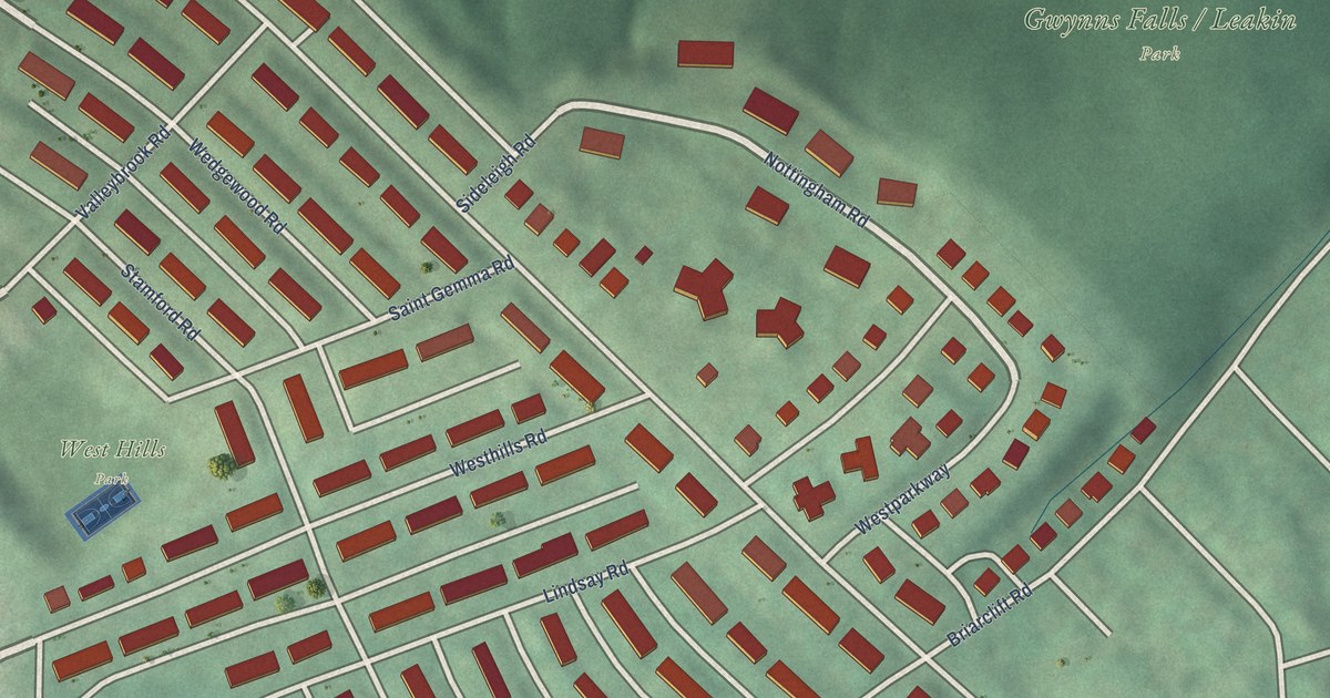 Map of West Hills, Baltimore, Maryland in 2026