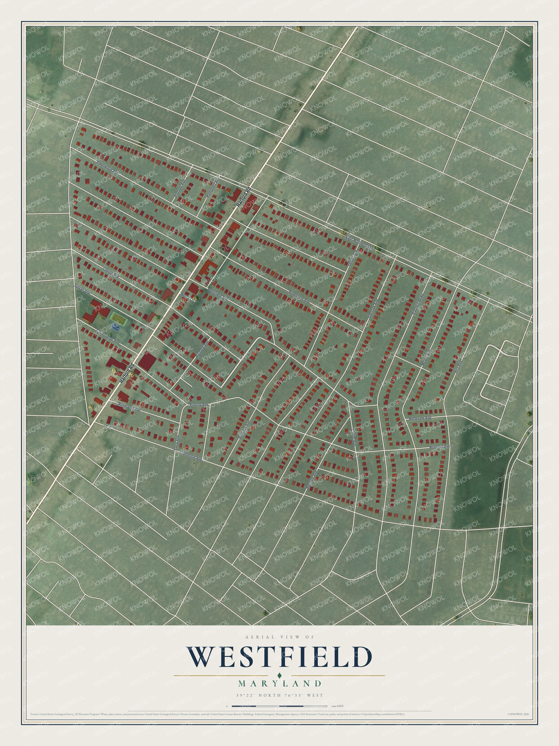 Watermarked full-map preview of Westfield, Maryland