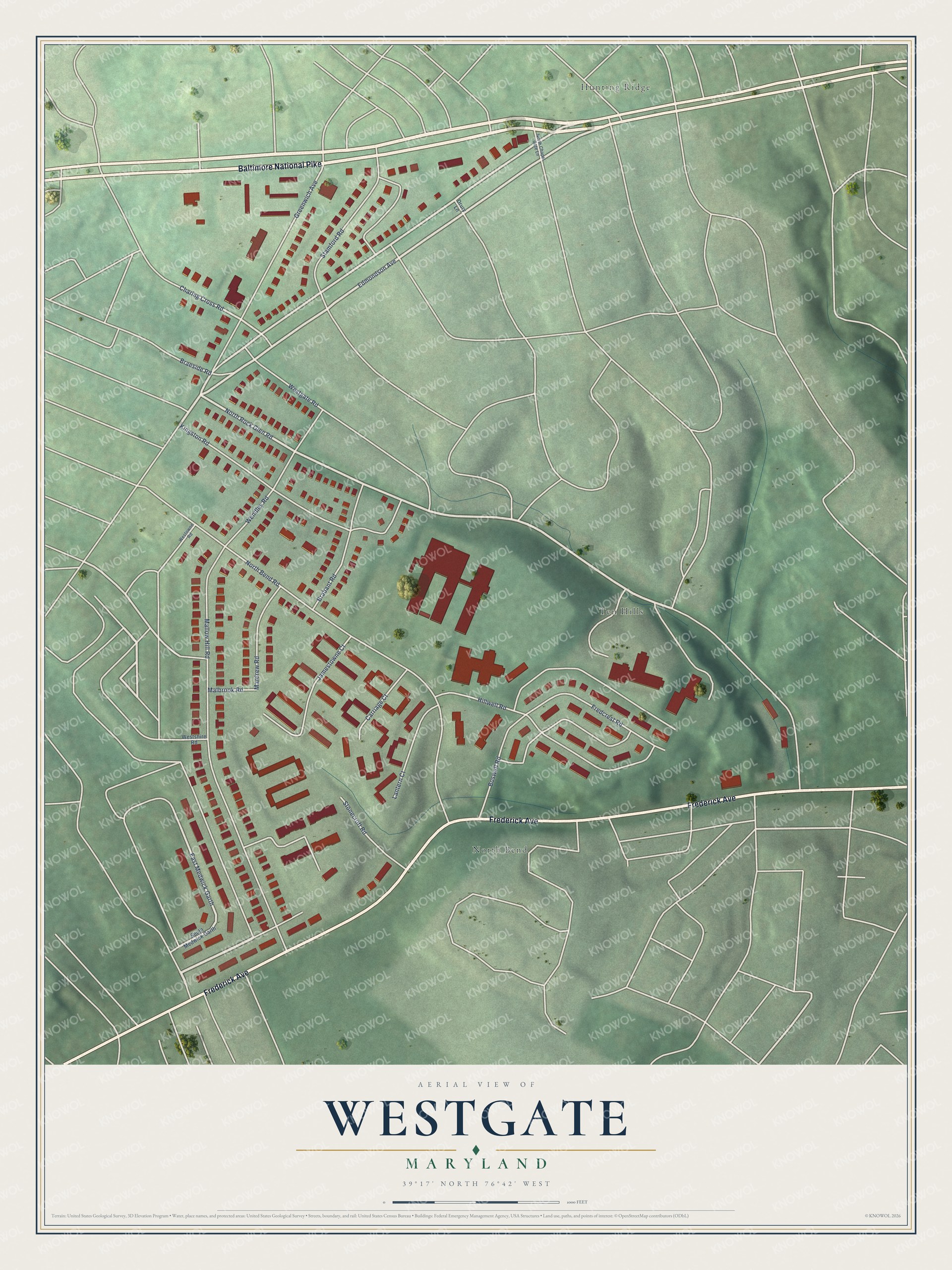 Watermarked full-map preview of Westgate, Maryland