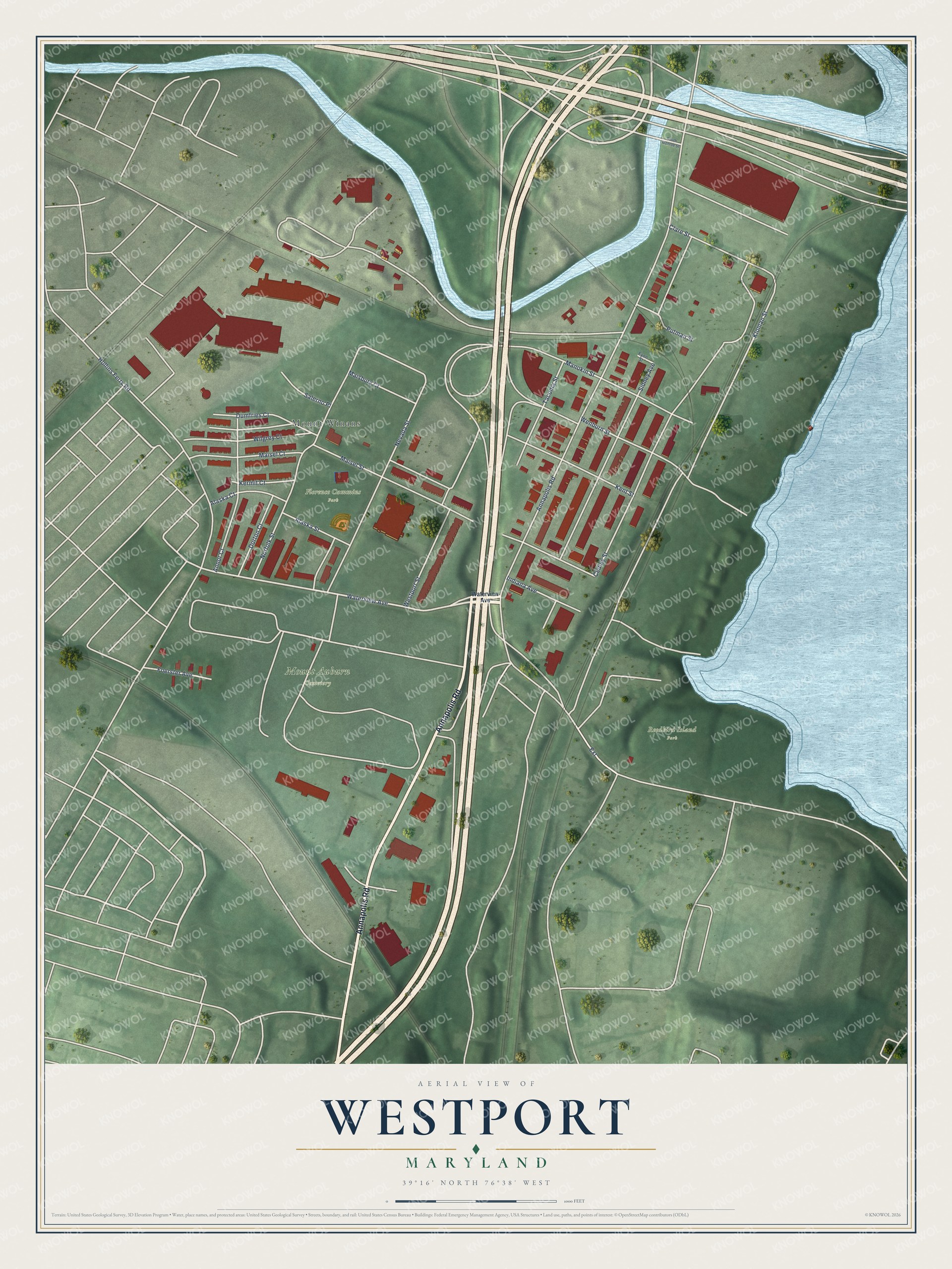 Watermarked full-map preview of Westport, Maryland