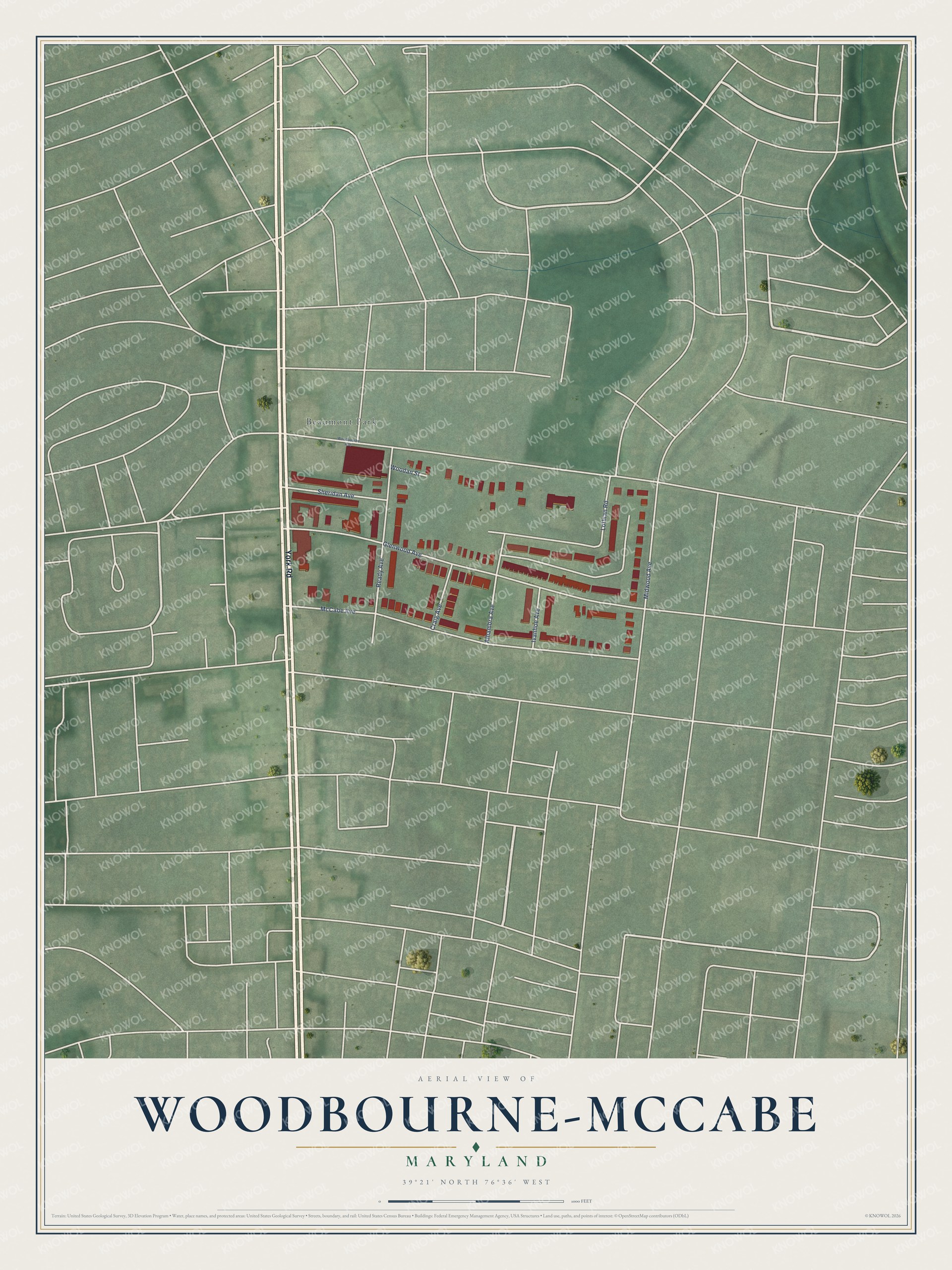 Watermarked full-map preview of Woodbourne-McCabe, Maryland