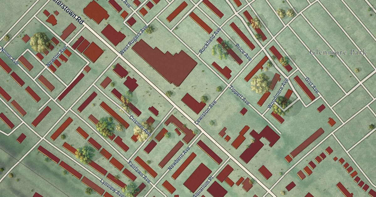 Map of Woodmere, Baltimore, Maryland in 2026