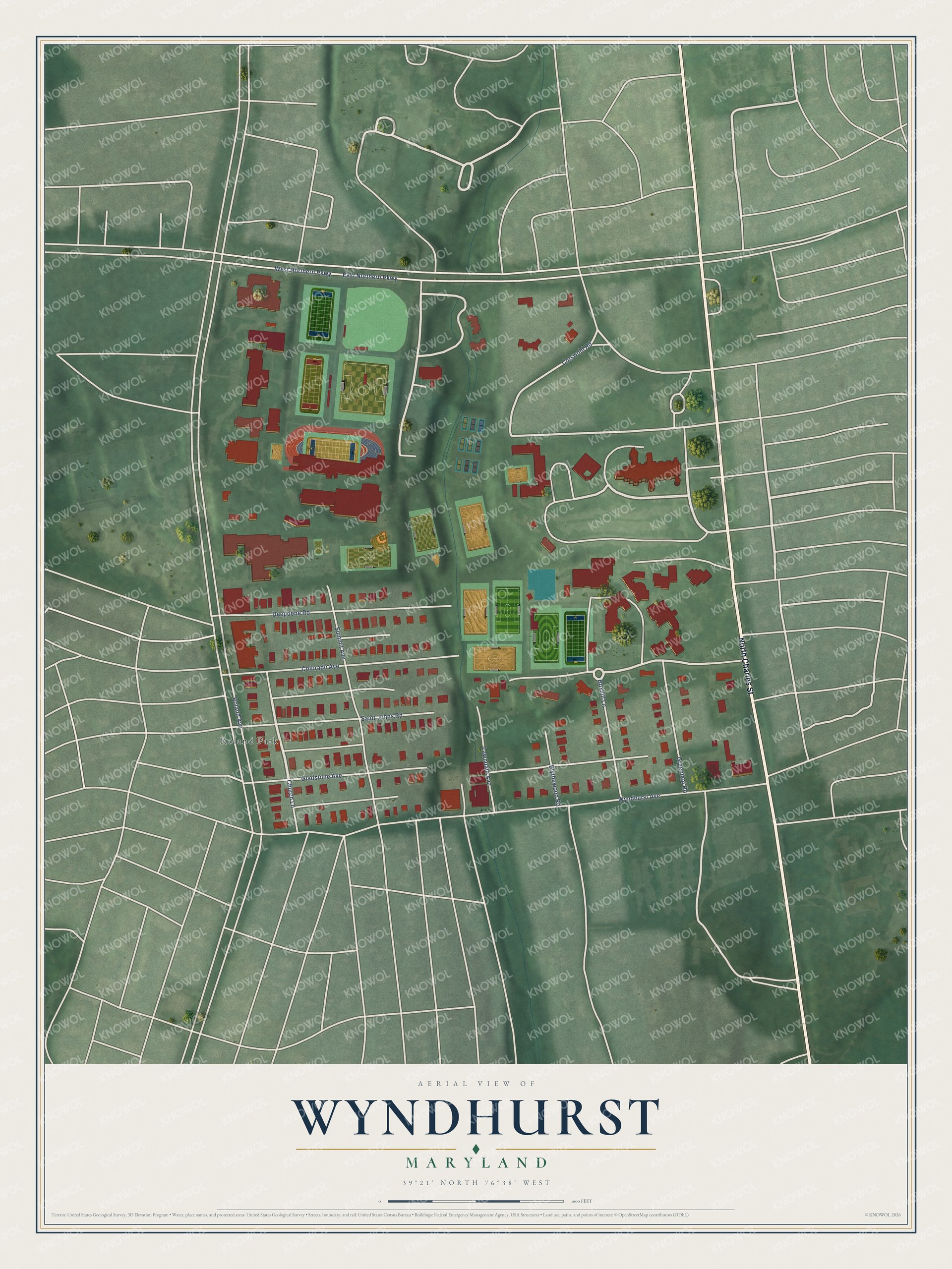 Watermarked full-map preview of Wyndhurst, Maryland