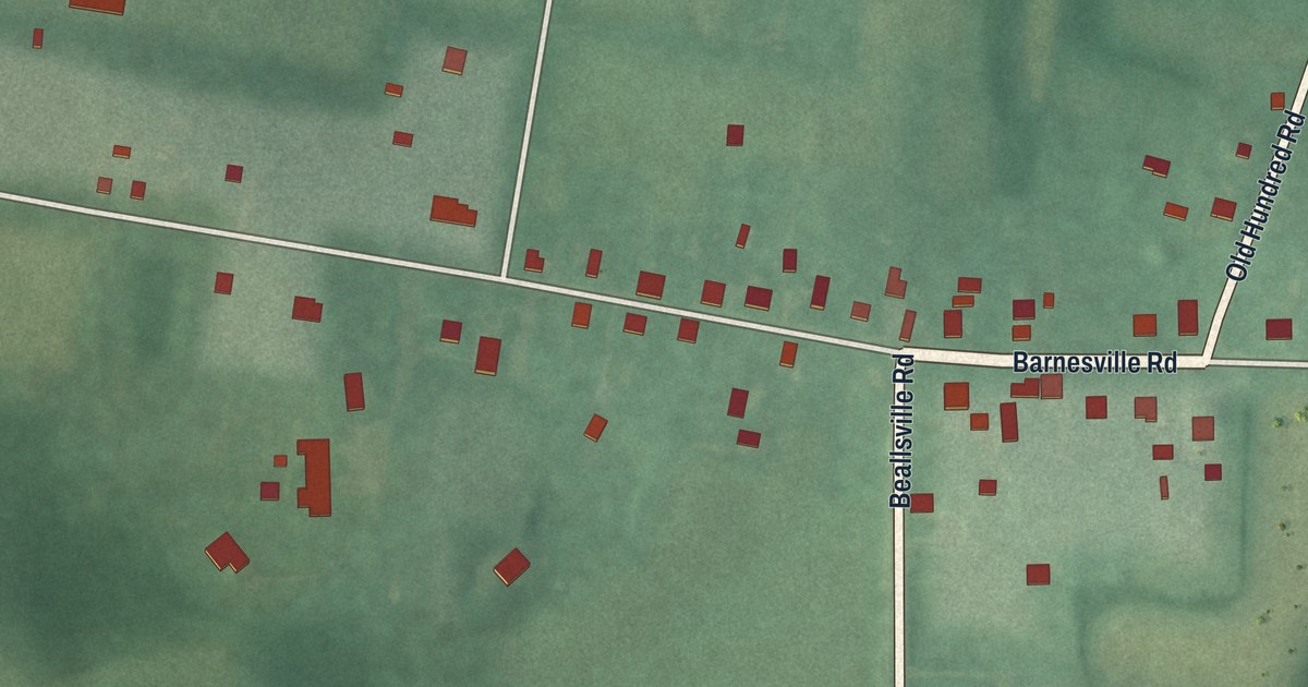 Map of Barnesville, Maryland in 2026