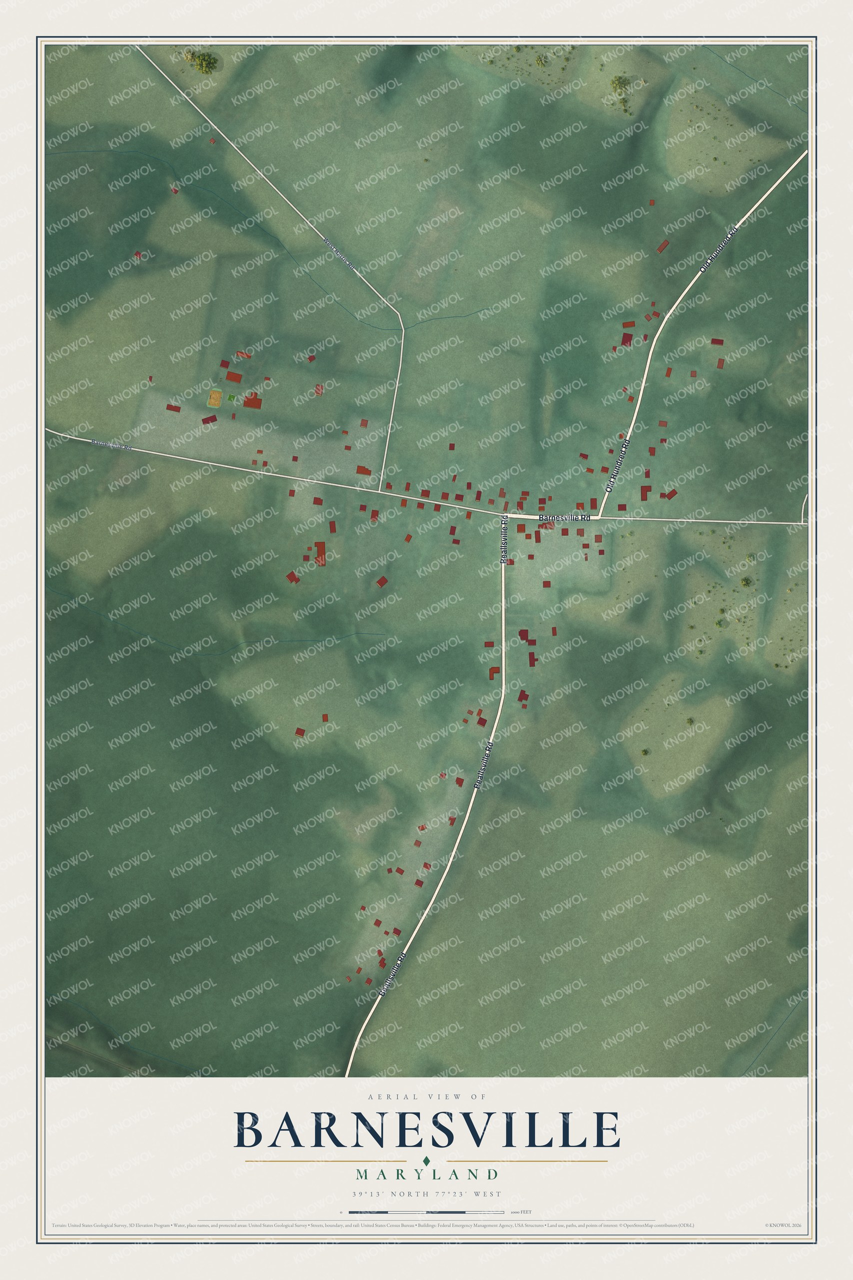 Watermarked full-map preview of Barnesville, Maryland