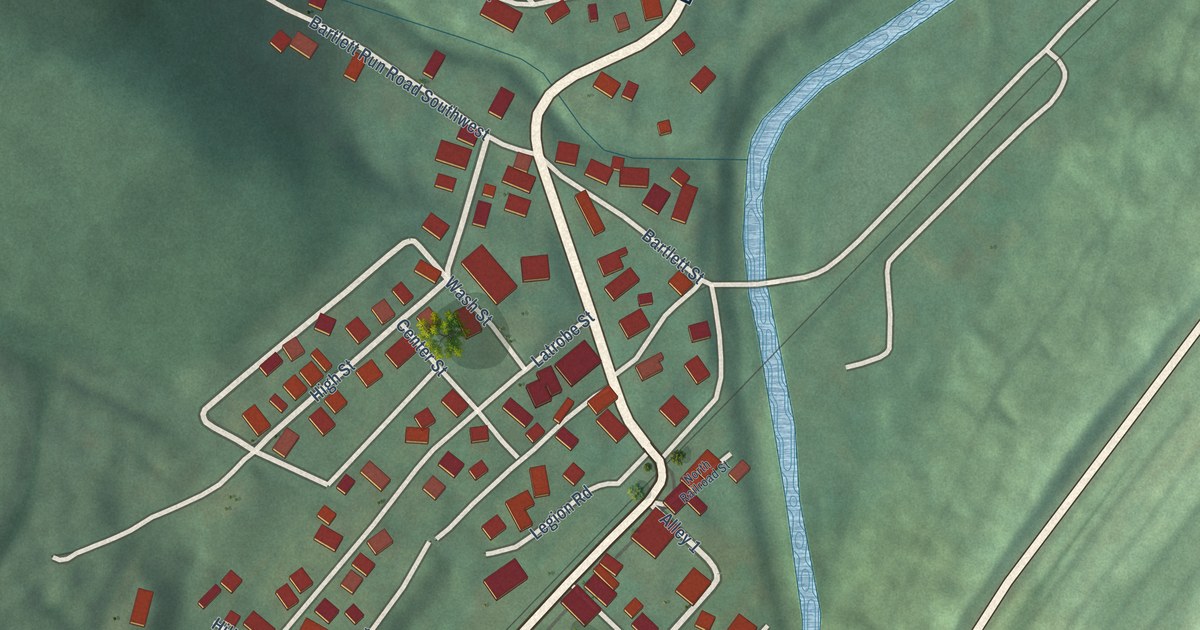 Map of Barton, Maryland in 2026