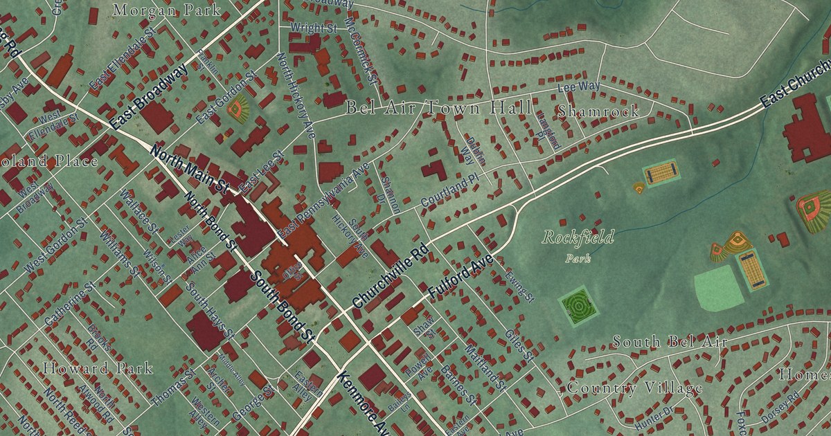 Map of Bel Air, Maryland in 2026