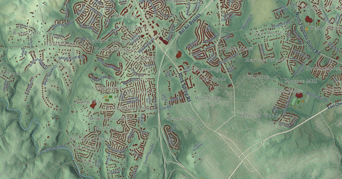 Map of Bel Air North, Maryland in 2026