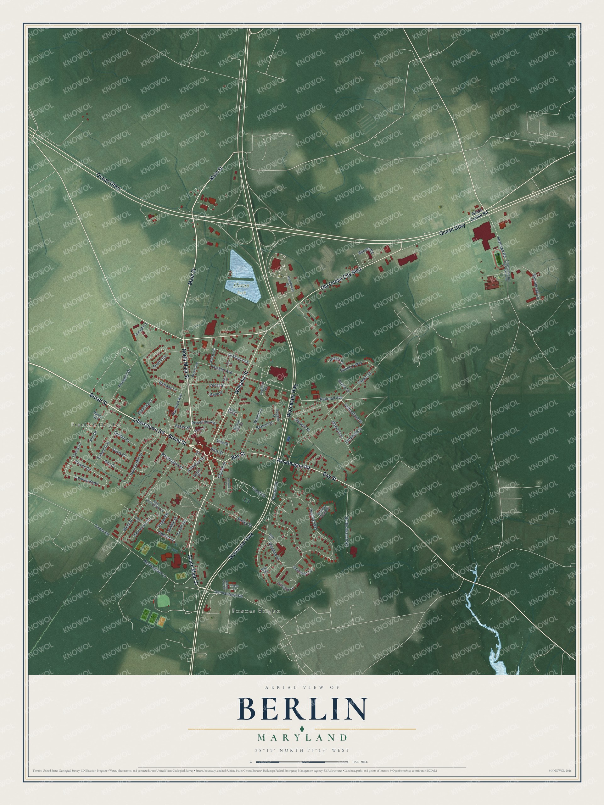 Watermarked full-map preview of Berlin, Maryland