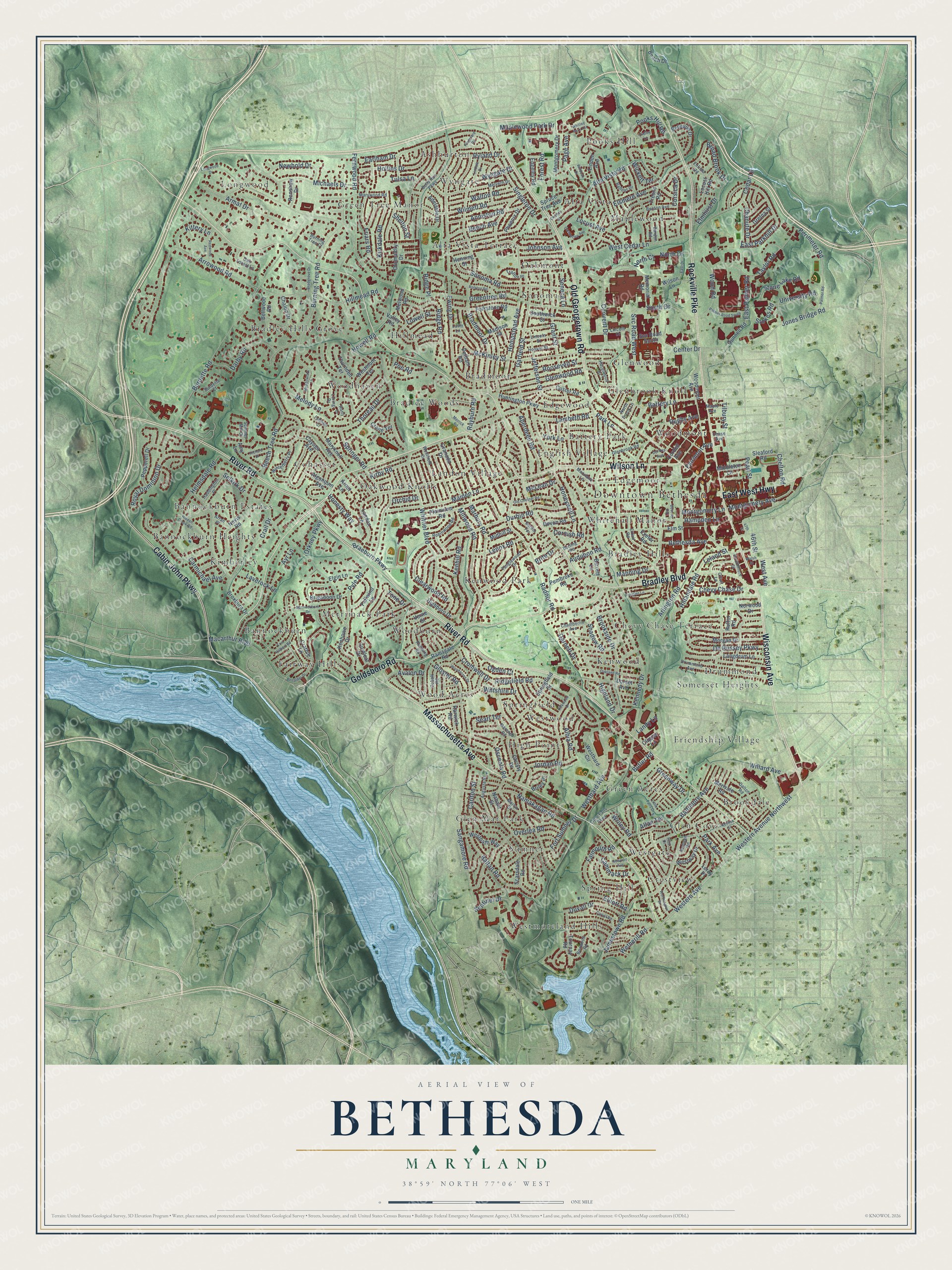 Watermarked full-map preview of Bethesda, Maryland