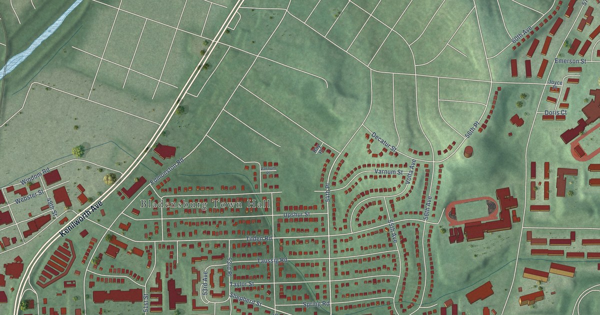 Map of Bladensburg, Maryland in 2026