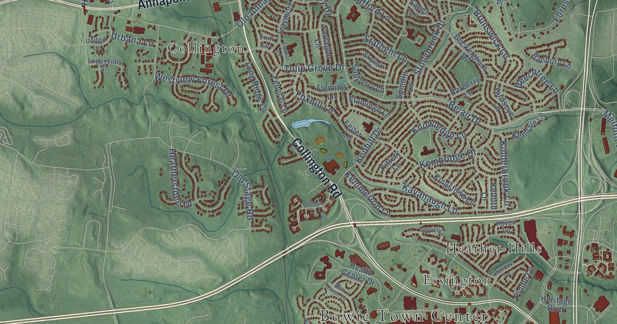 Map of Bowie, Maryland in 2026