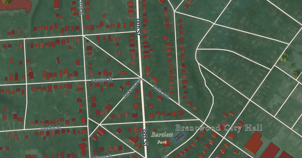 Map of Brentwood, Maryland in 2026