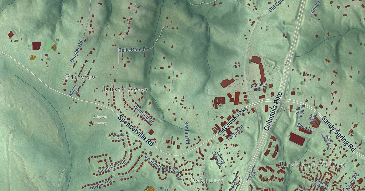 Map of Burtonsville, Maryland in 2026
