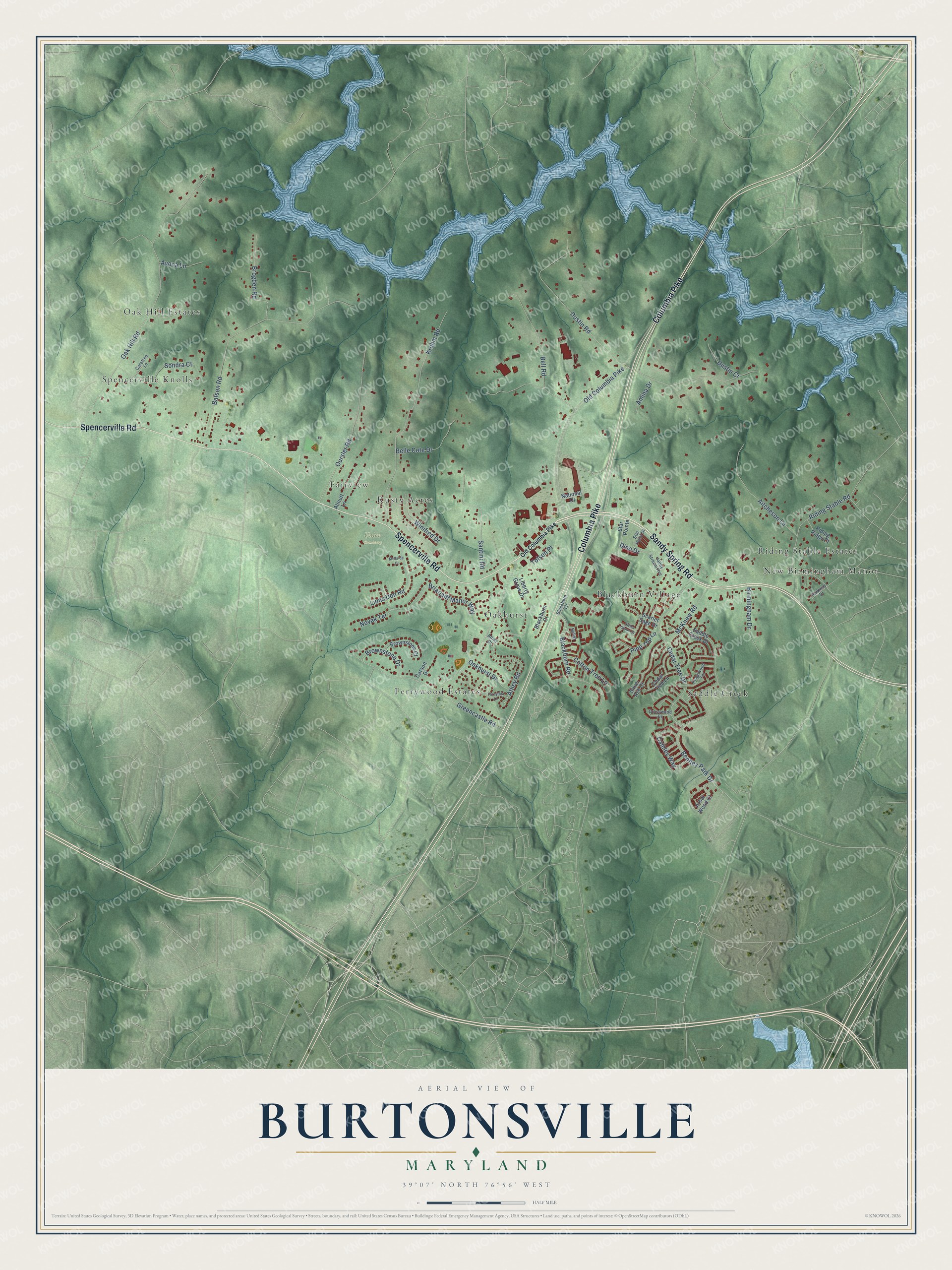 Watermarked full-map preview of Burtonsville, Maryland