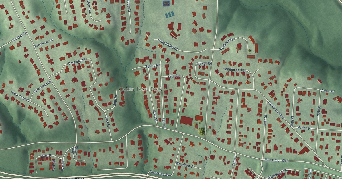 Map of Cabin John, Maryland in 2026