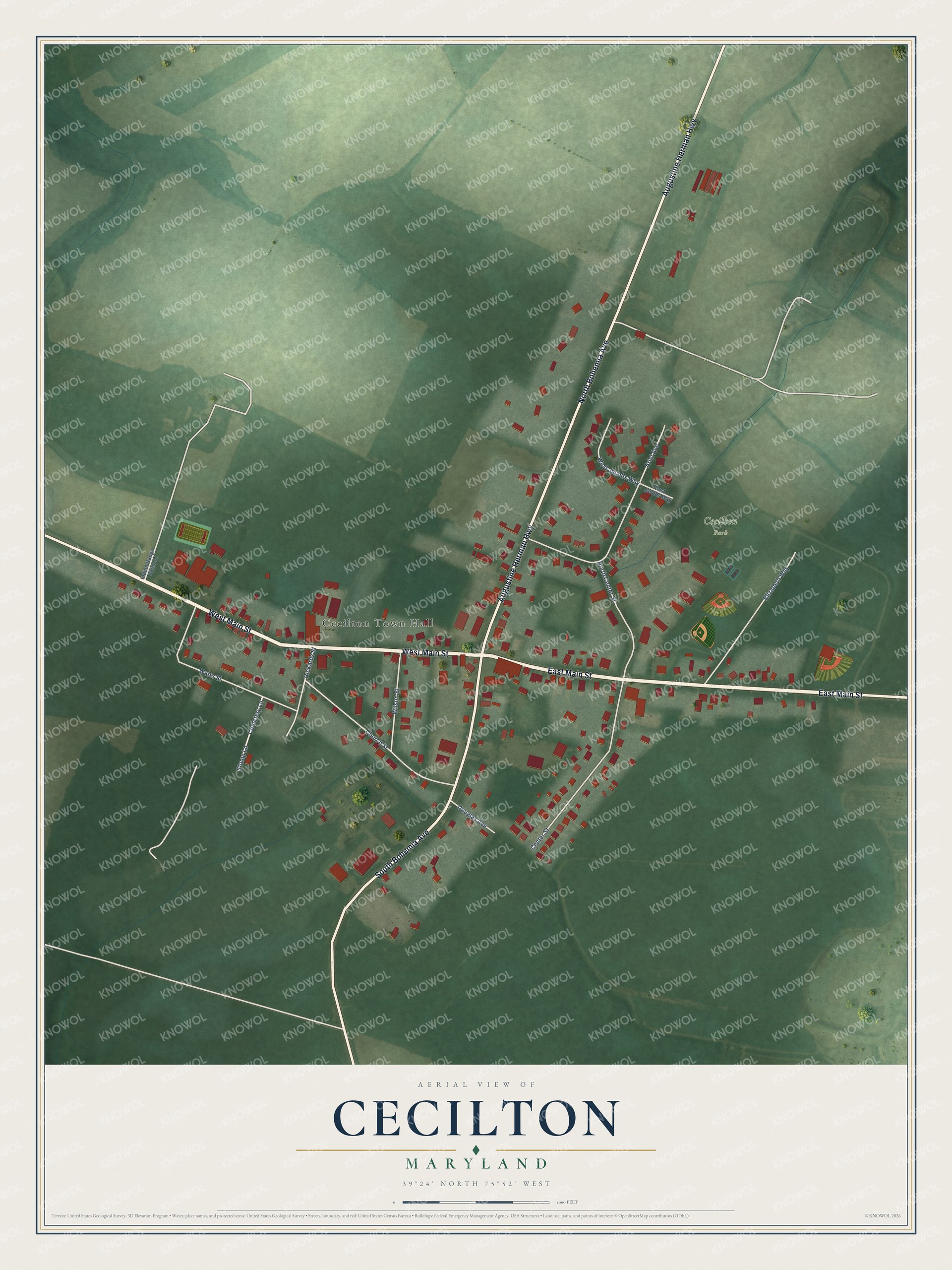 Watermarked full-map preview of Cecilton, Maryland
