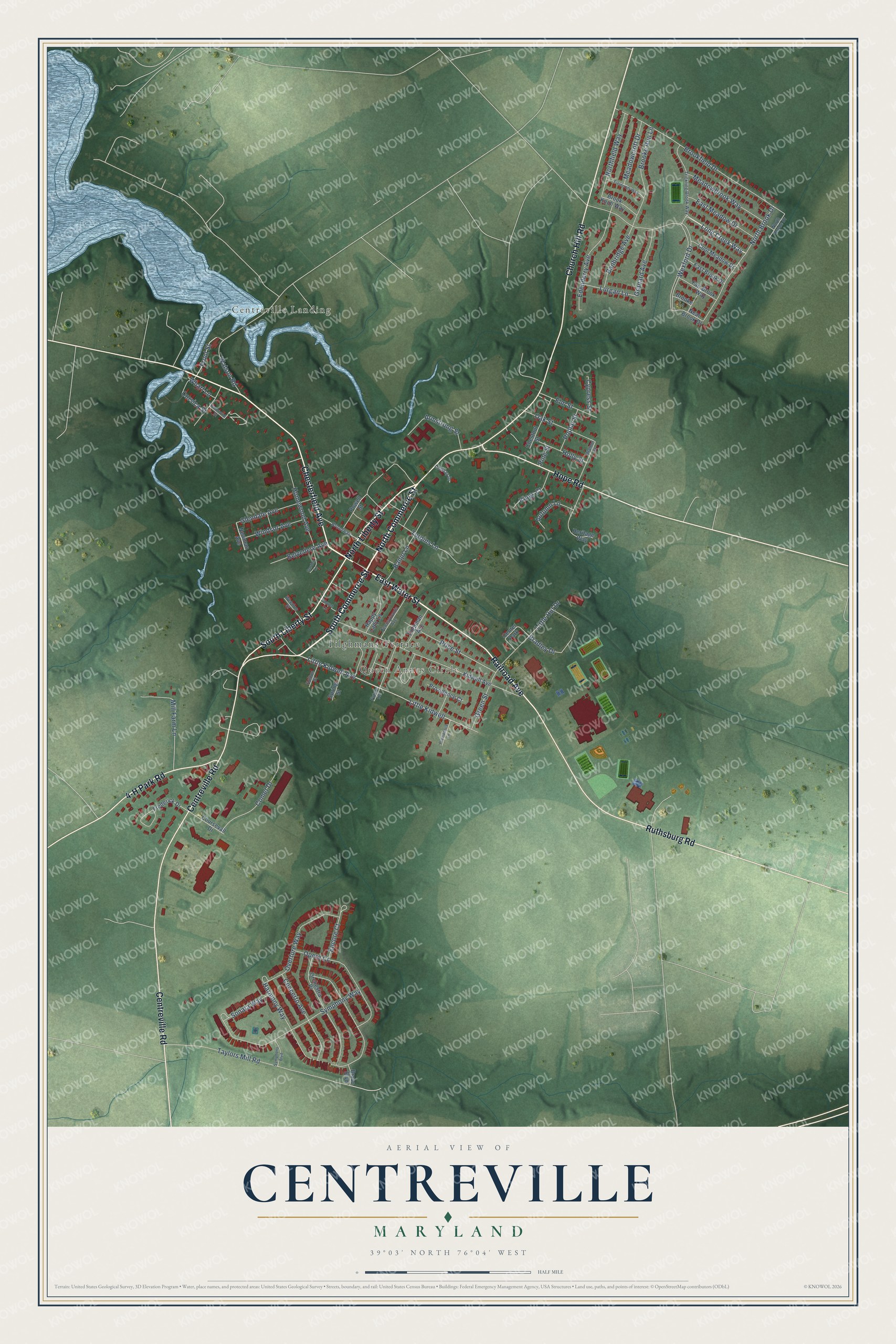 Watermarked full-map preview of Centreville, Maryland