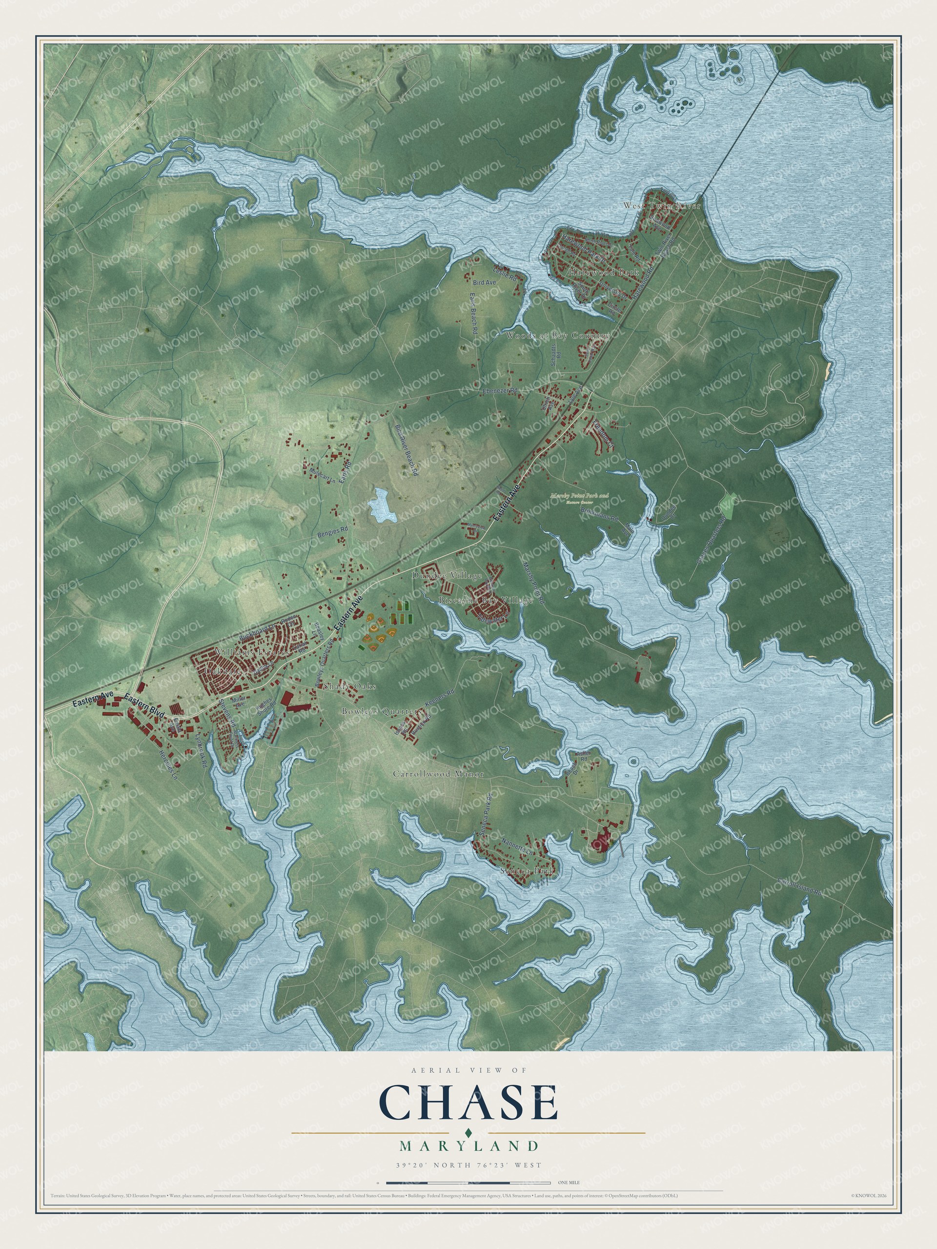Watermarked full-map preview of Chase, Maryland