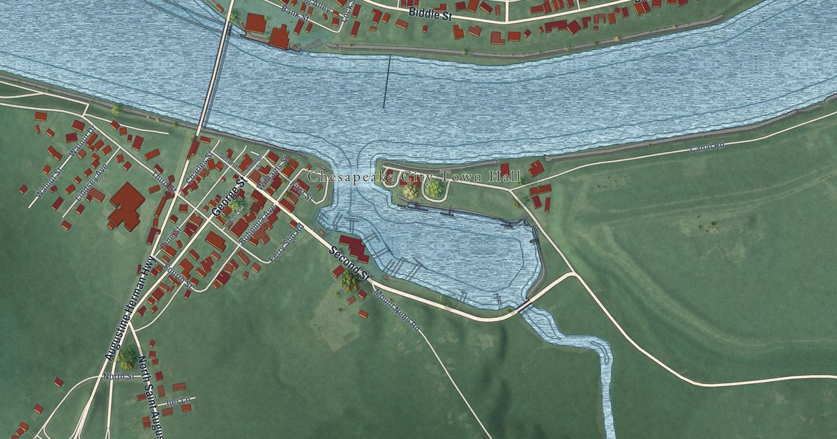 Map of Chesapeake City, Maryland in 2026