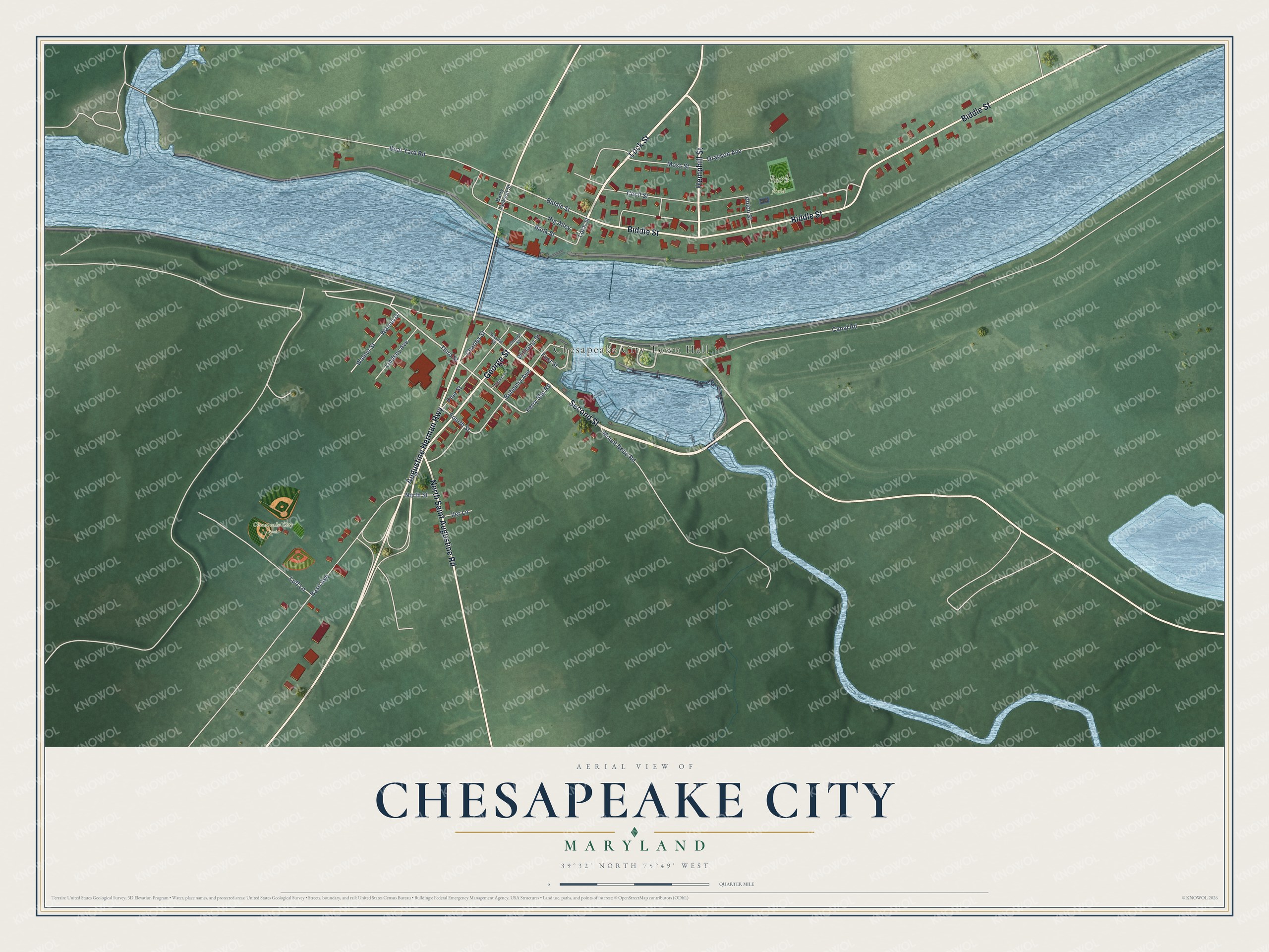 Watermarked full-map preview of Chesapeake City, Maryland