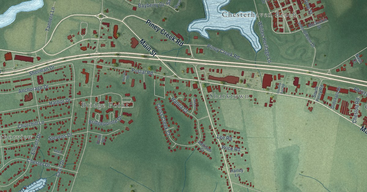 Map of Chester, Maryland in 2026