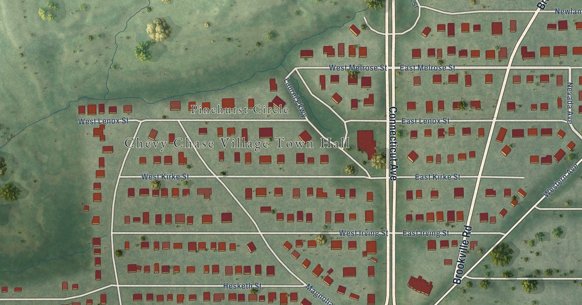 Map of Chevy Chase Village, Maryland in 2026