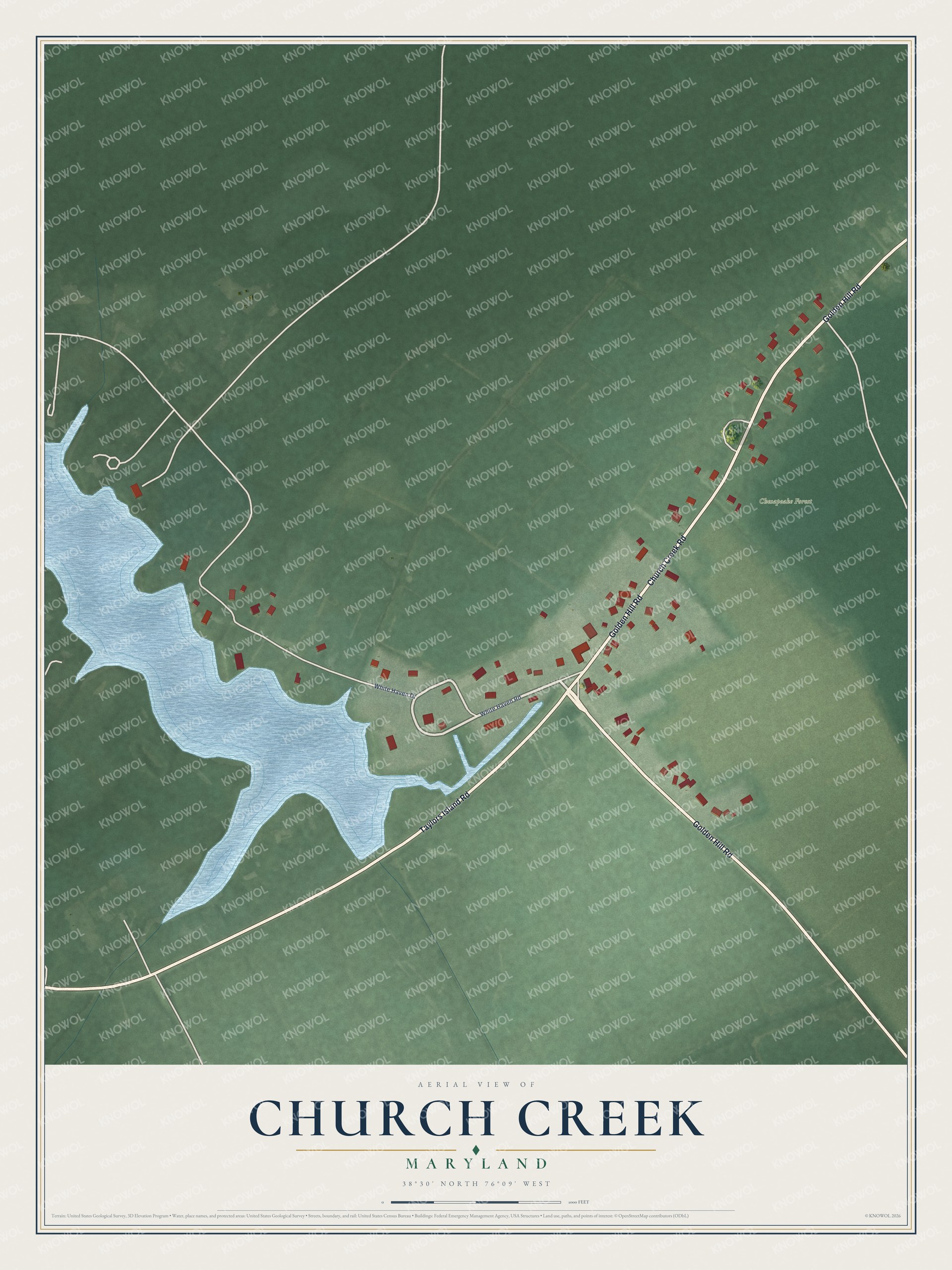 Watermarked full-map preview of Church Creek, Maryland