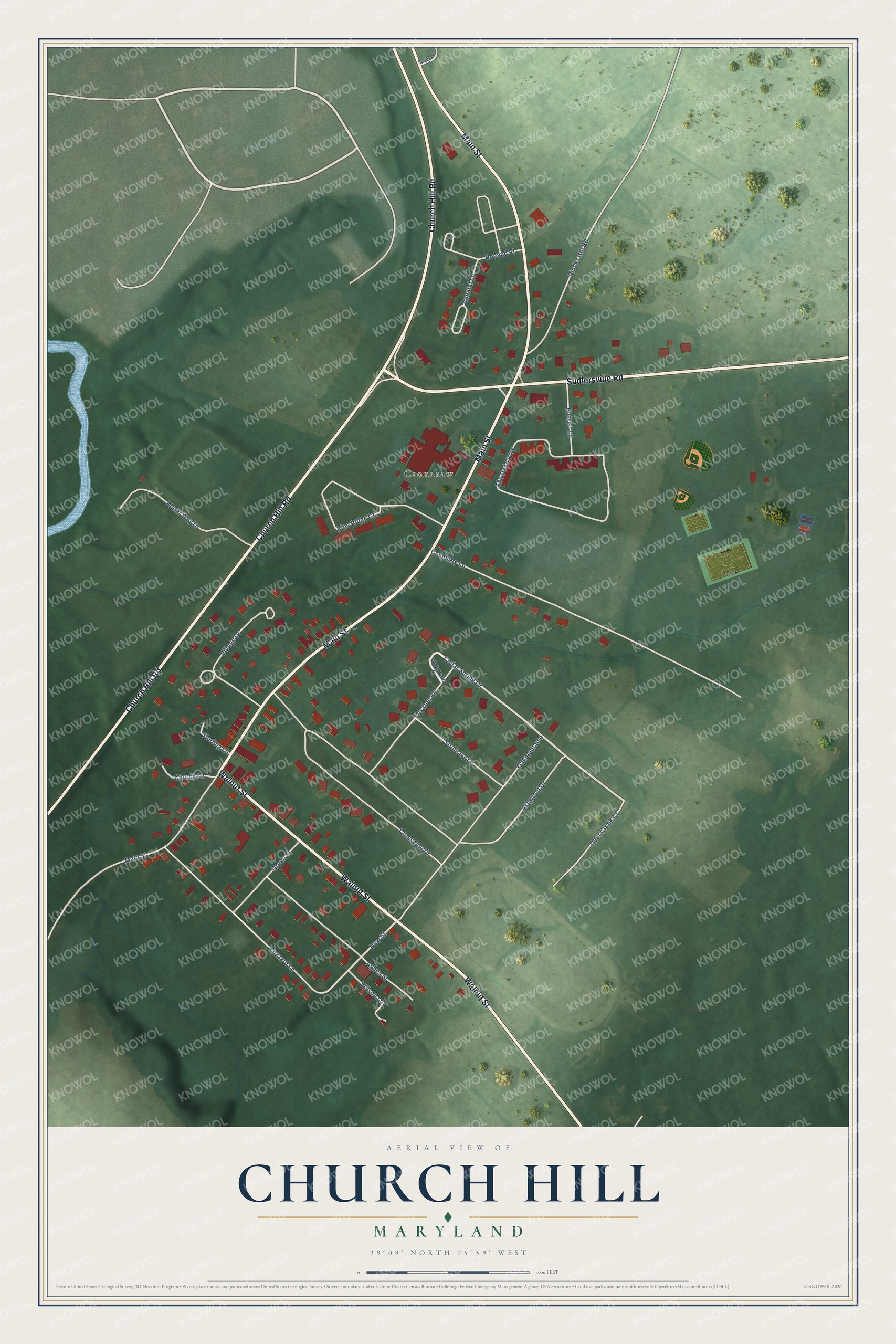 Watermarked full-map preview of Church Hill, Maryland