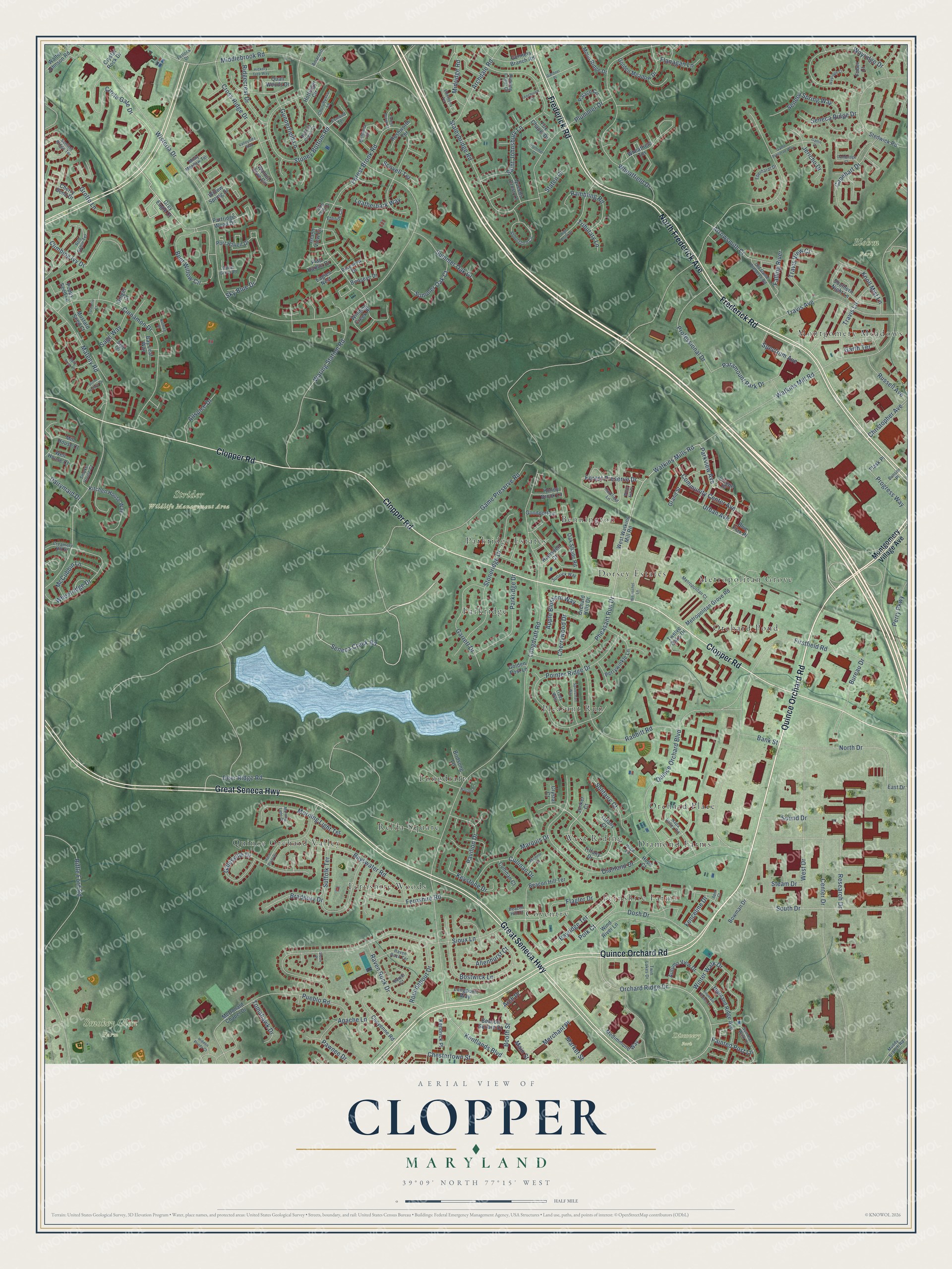 Watermarked full-map preview of Clopper, Maryland