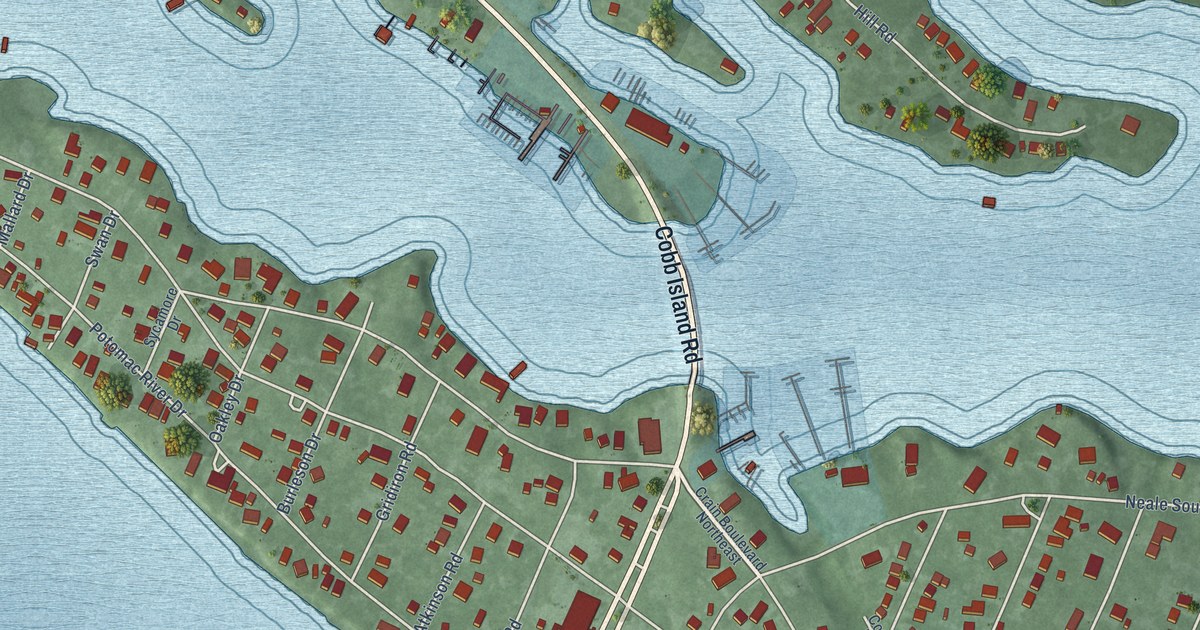 Map of Cobb Island, Maryland in 2026