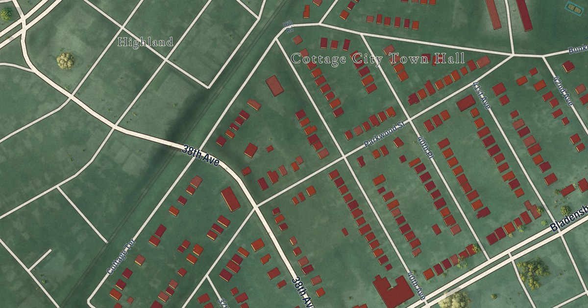 Map of Cottage City, Maryland in 2026