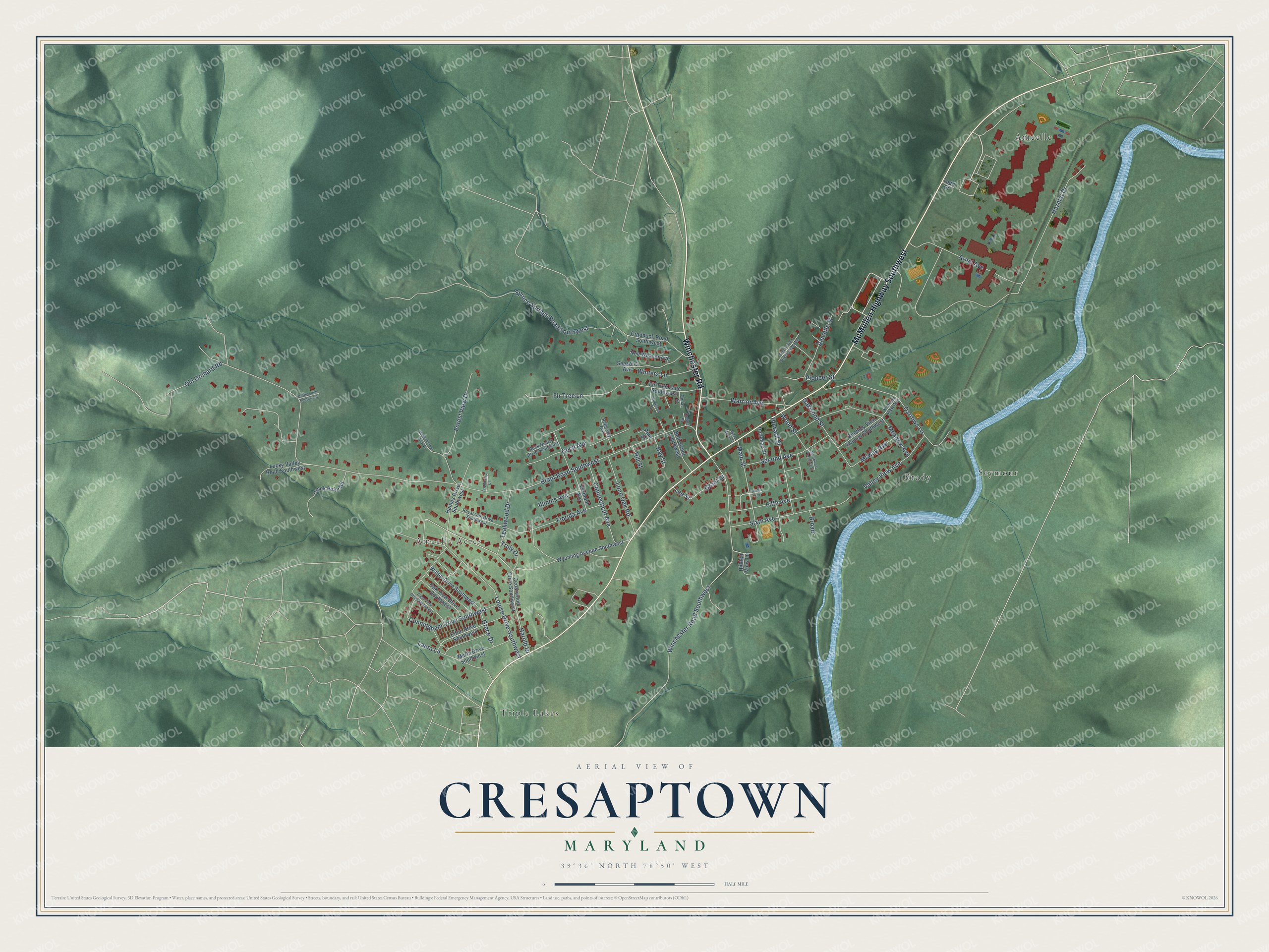 Watermarked full-map preview of Cresaptown, Maryland