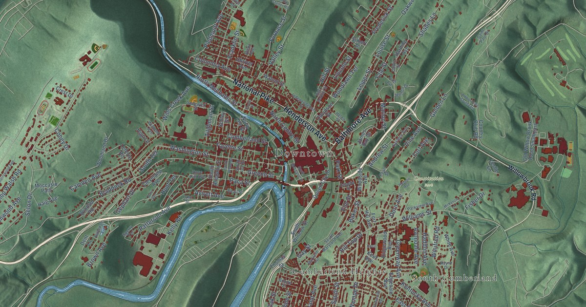 Map of Cumberland, Maryland in 2026