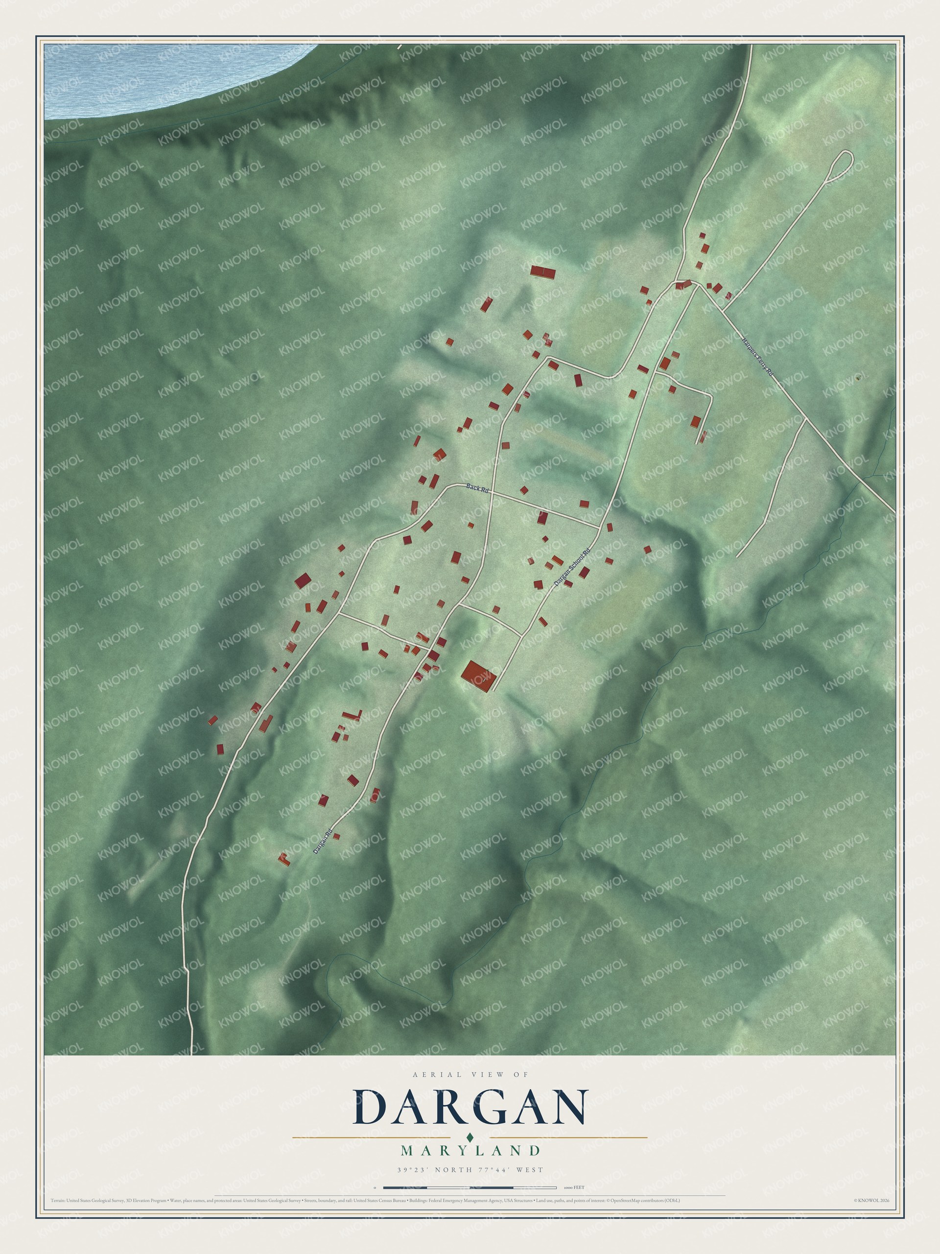 Watermarked full-map preview of Dargan, Maryland